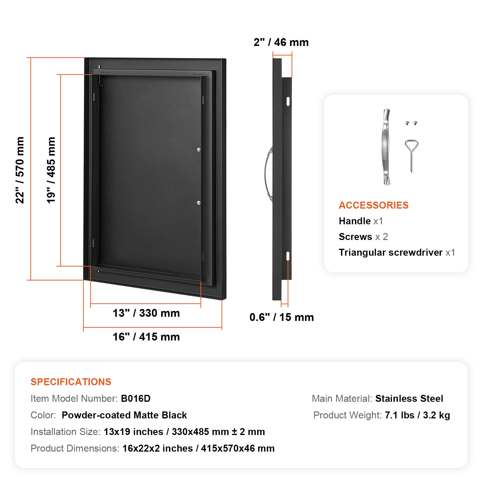 VEVOR DMMBSCJM16X2HCHIDV0 Builtin-Grill-Cabinet-Parts - View #10