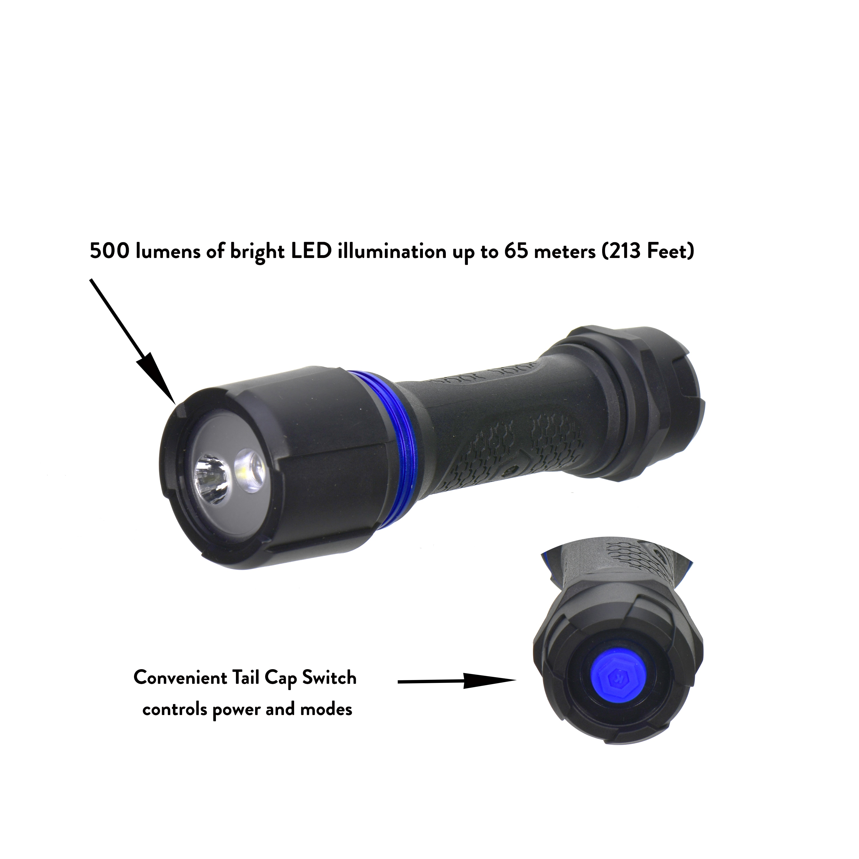 Kobalt Swivel Head 500-Lumen 4 Modes LED Flashlight (Aaa Battery Included)