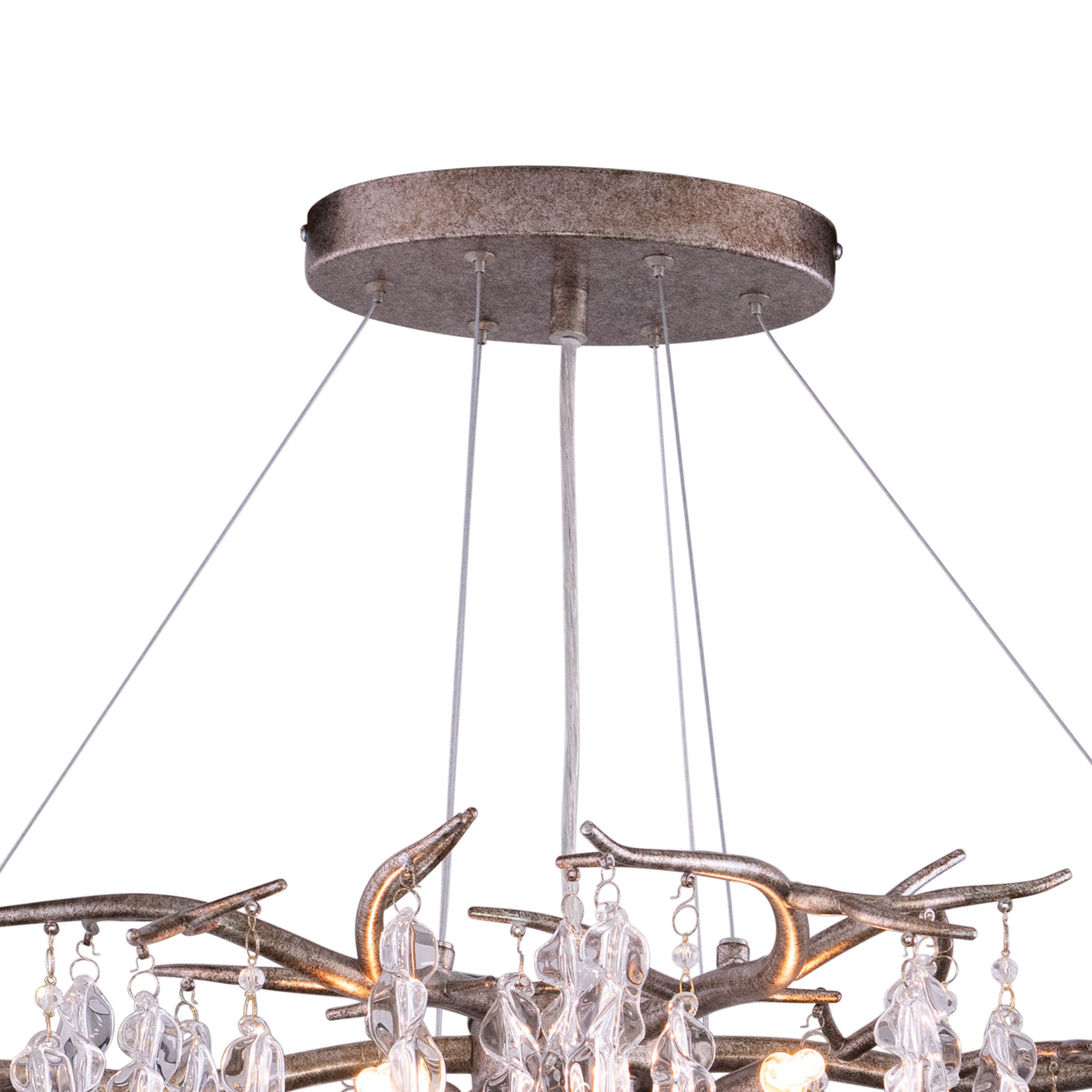 Rainier Silver Mist 40" Crystal Waterfall Linear Chandelier