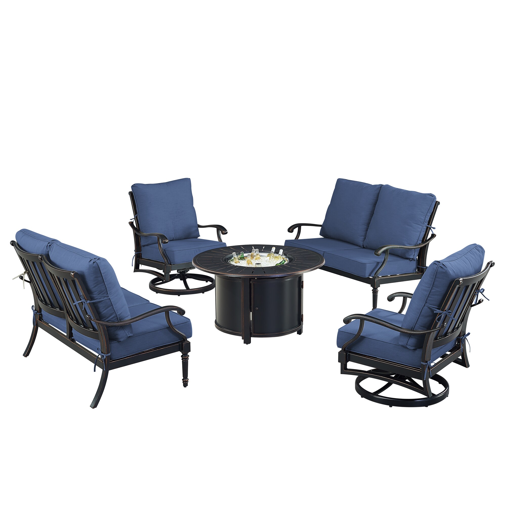 Oakland Living SHACO2LS2CHNOBUBLCU Patio-Conversation-Sets - View #4
