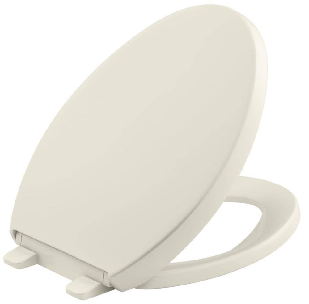 KOHLER Quiet Close Reveal Biscuit Elongated Toilet Seat at Lowes.com