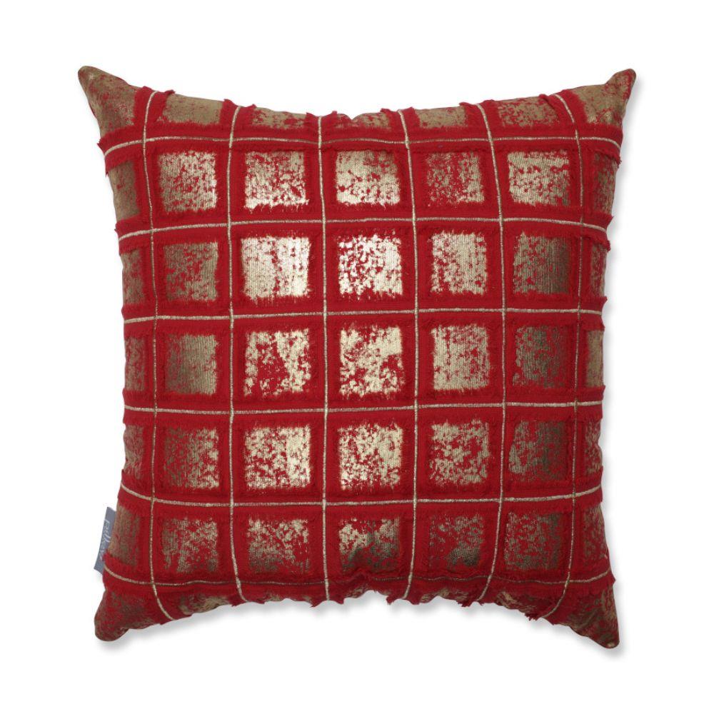 Pillow Perfect 624518 Harvest and Holiday 18-in x 18-in Red Square Indoor Decorative Pillow