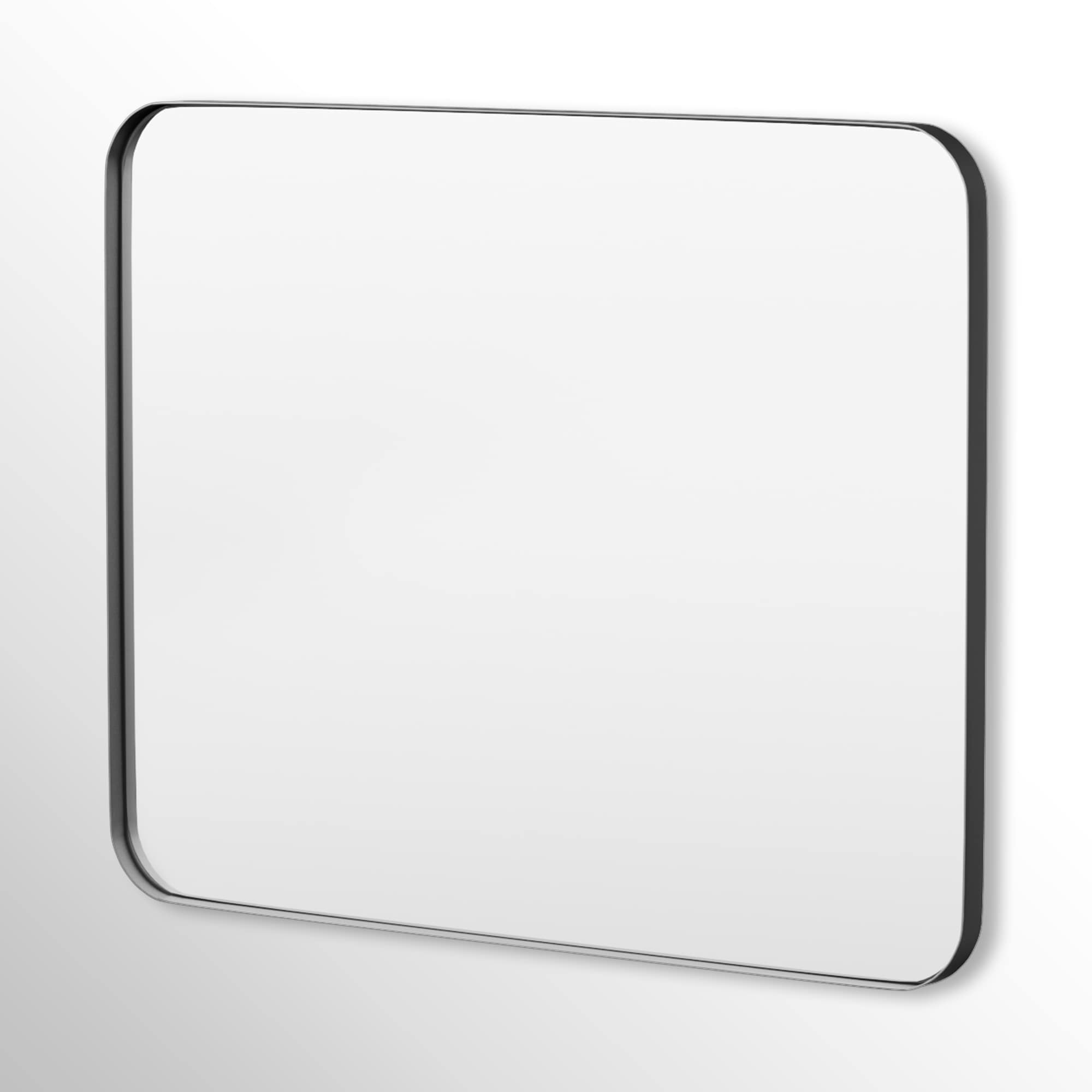 FurniFusion SF-Y-4032-B 40-in W x 32-in H Rectangle Black Framed Wall Mirror