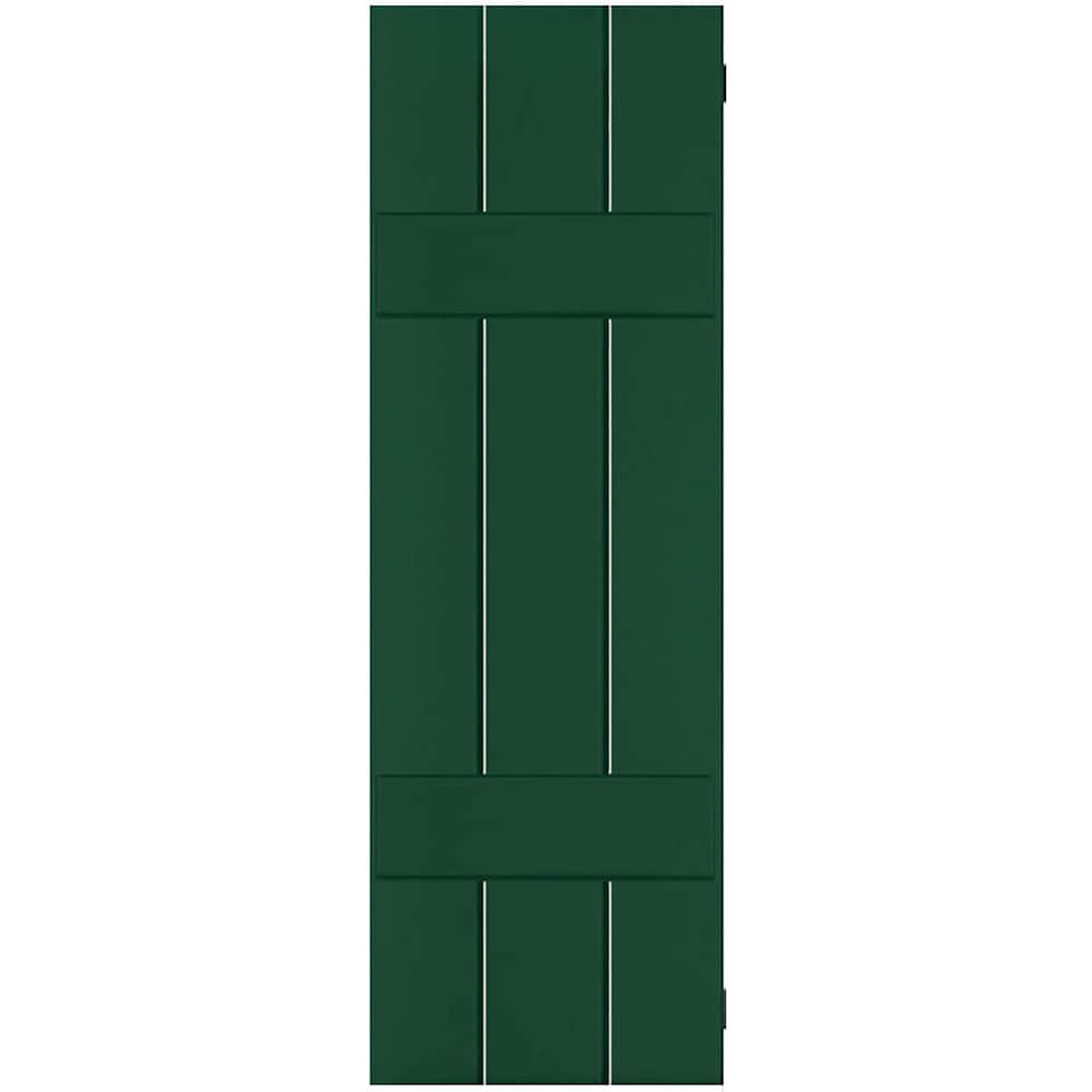 Ekena Millwork RWB12X051CGP 12-in W x 51-in H Chrome Green Board and batten Wood Exterior Shutters ( 2 -Pack )