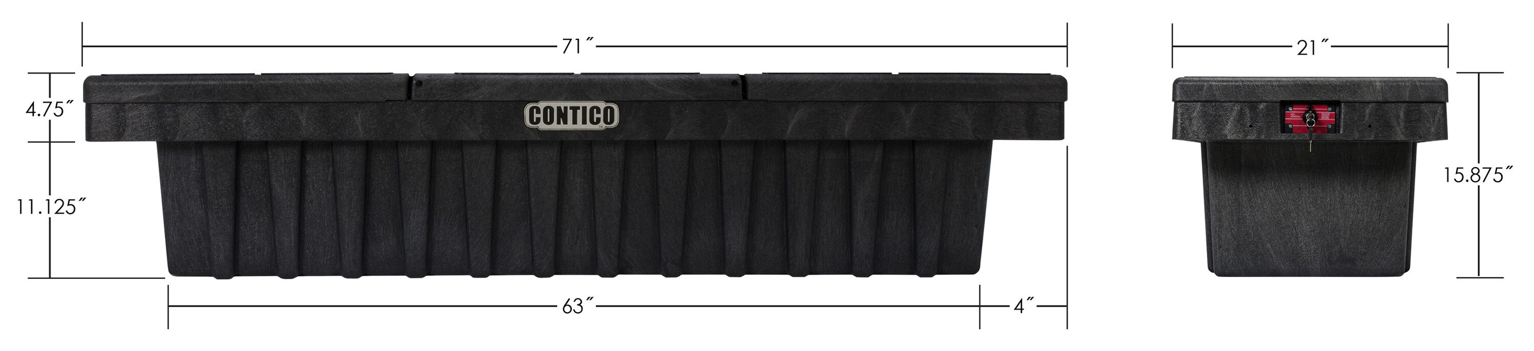 Contico 26W Structural Foam, Black Portable Tool Box, Matte, 10-3/4H  8260-4