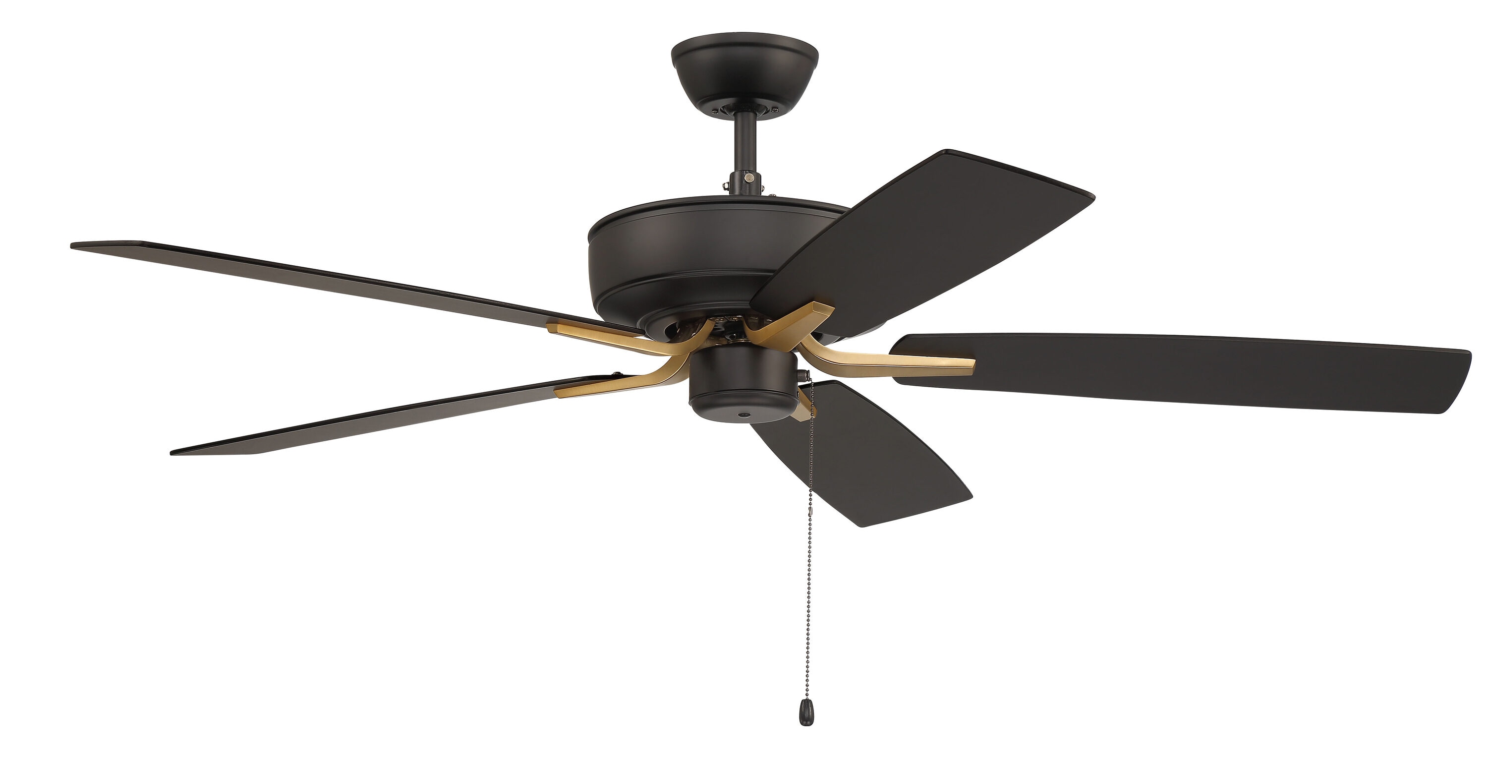 Craftmade P52FBSB5-52BWNFB Pro Plus 52-in Flat Black/Satin Brass with Black Walnut/Flat Black Blades Ceiling Fan Light Kit Compatible ( 5 -Blade )