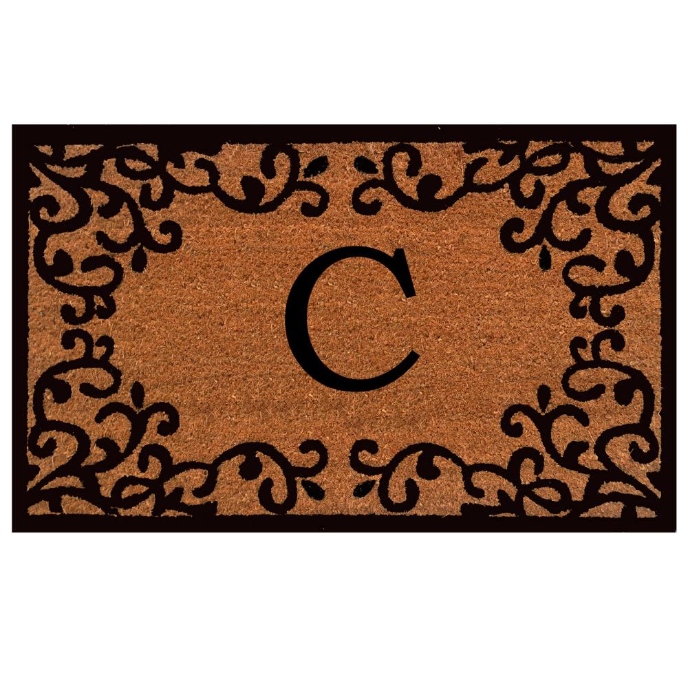 nuLOOM Monogrammed Outdoor Welcome Door Mat, 3x4, Letter J