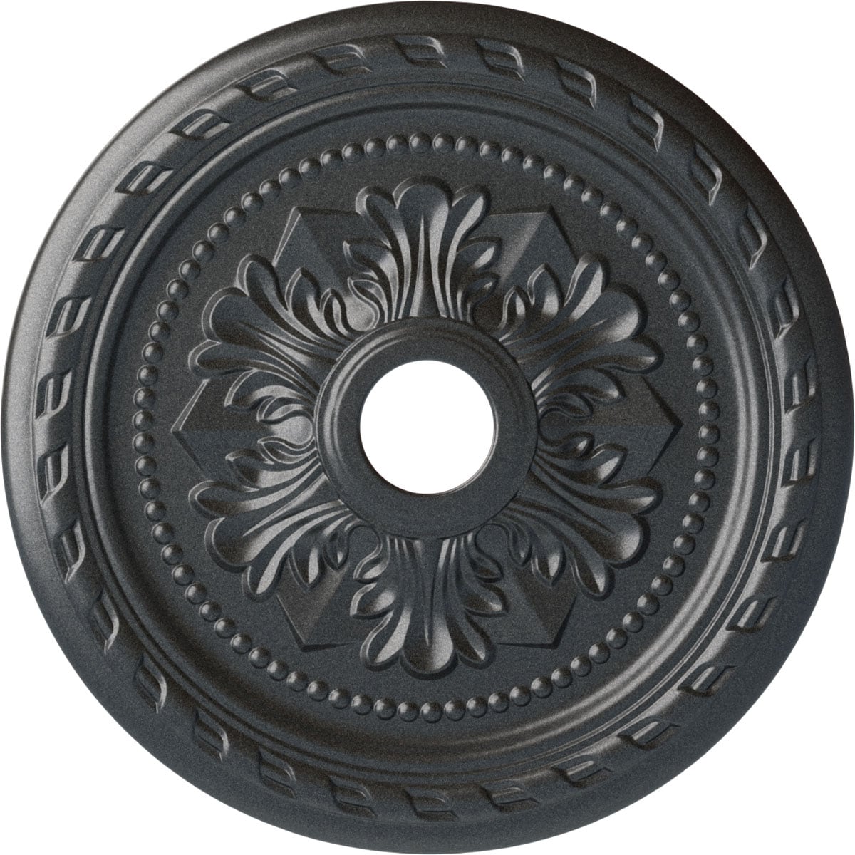 Ekena Millwork CM23PMPES Palmetto 23.625-in W x 23.625-in L Painted Pewter Polyurethane Whole Ceiling Medallion