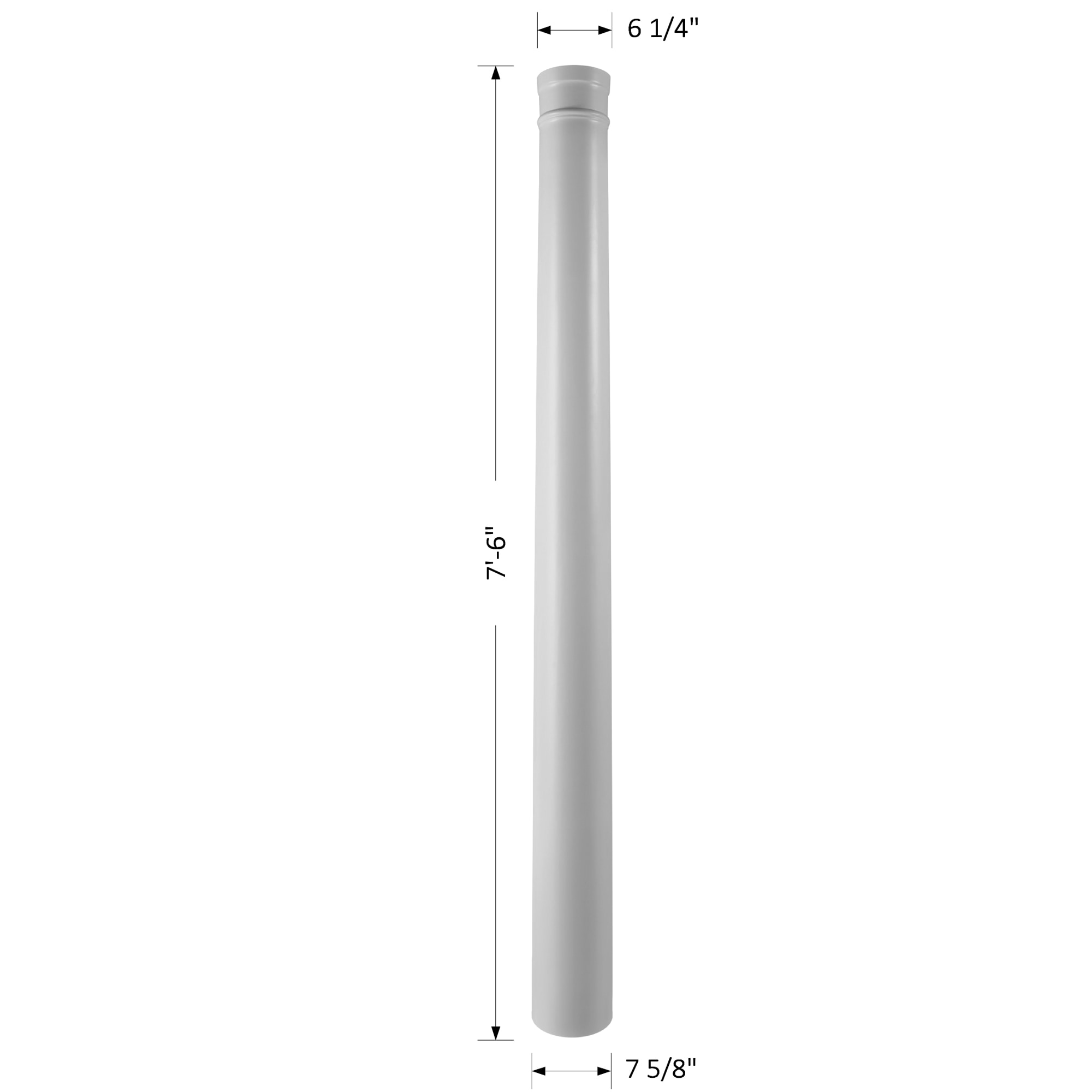 Turncraft P1088 Wood Colonial 8-ft x 8-in Unfinished Pine Wood Tapered Round Column