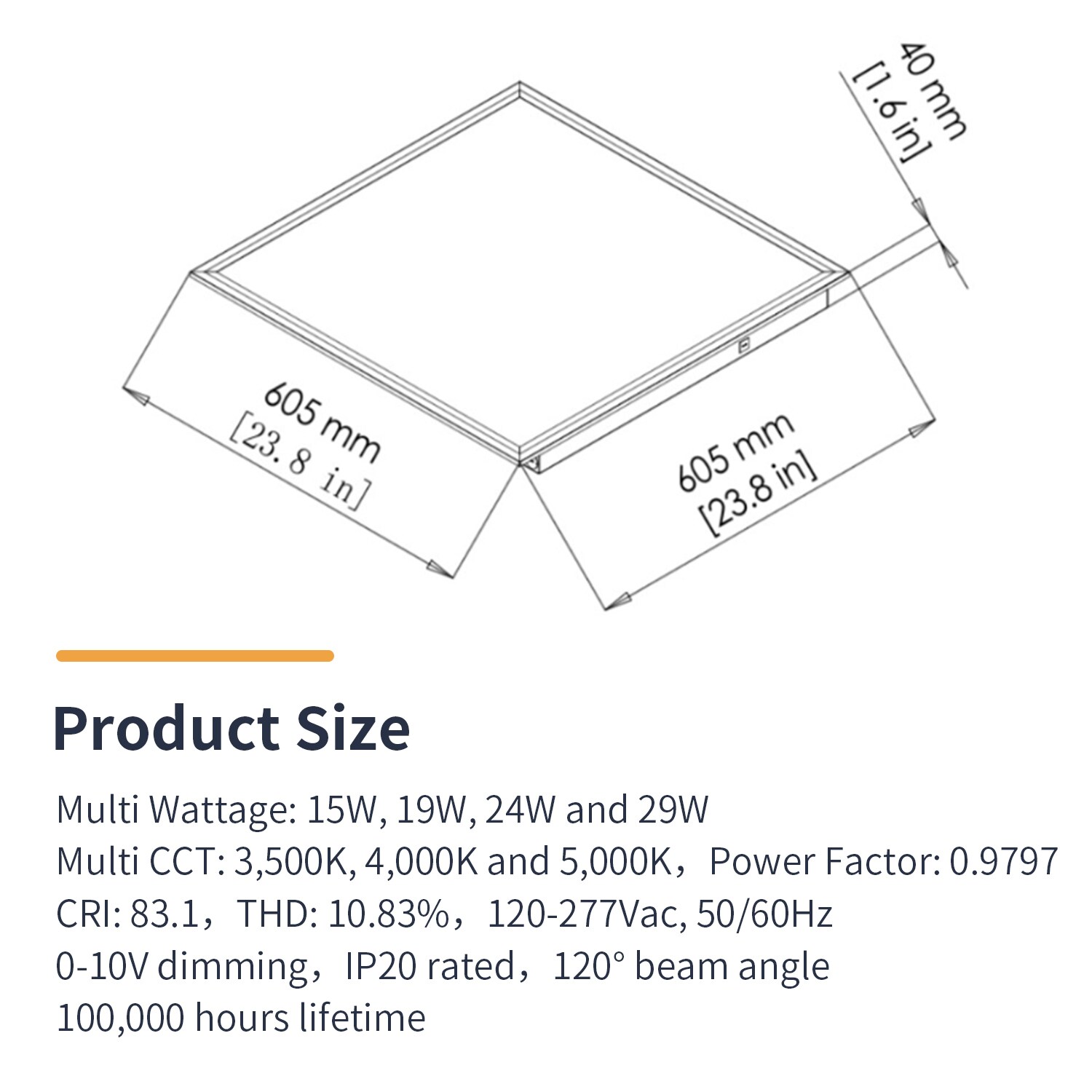 LED One LOC-22BLPL-MWMCCTHL Led-Panel-Lights - View #6