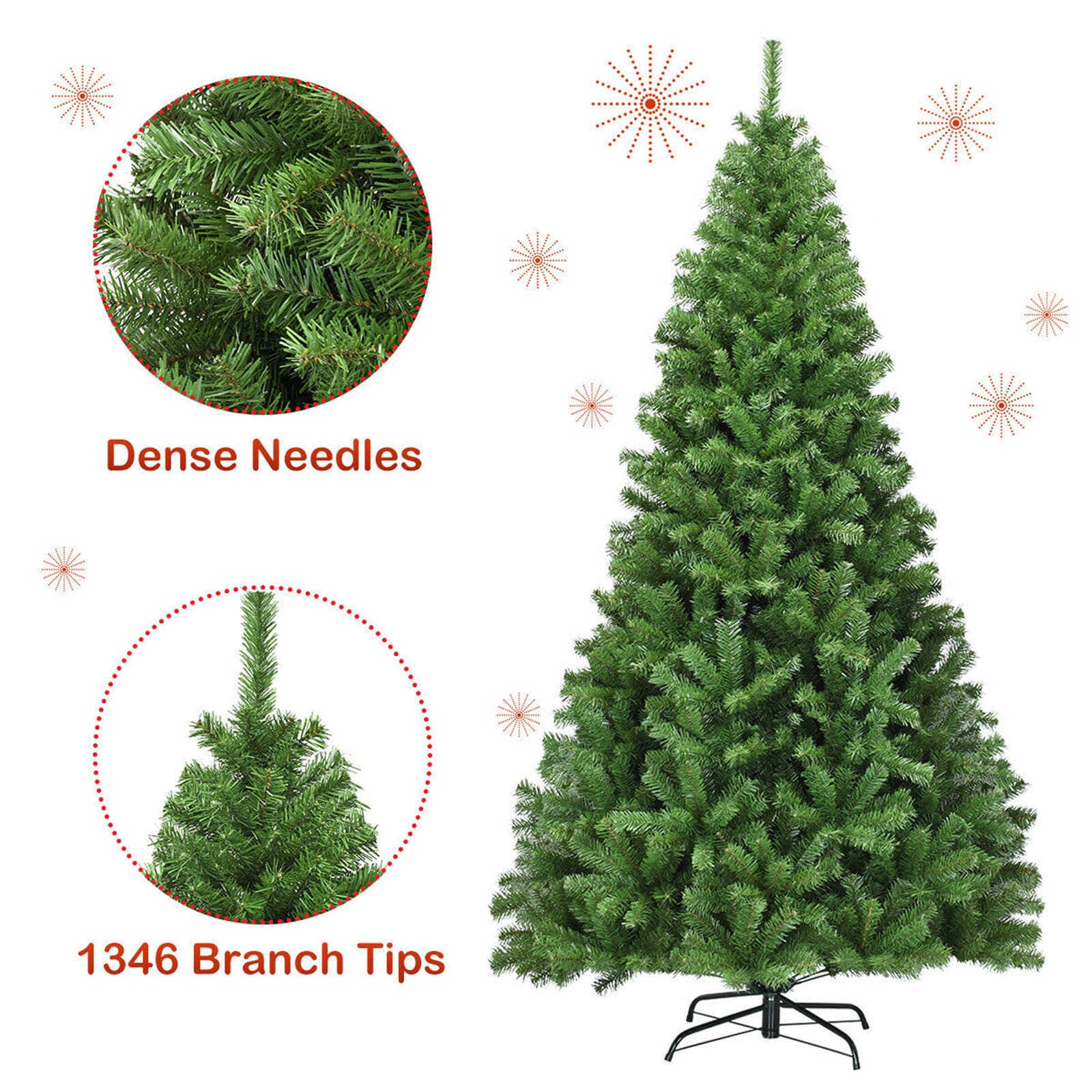 Forclover 6-ft Artificial Christmas Tree with LED Lights in the ...