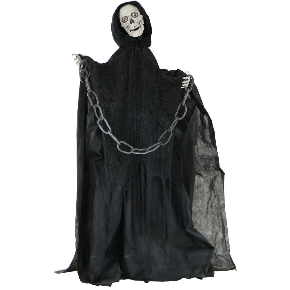 Haunted Hill Farm 5-ft Lighted Skeleton Animatronic in the Outdoor ...