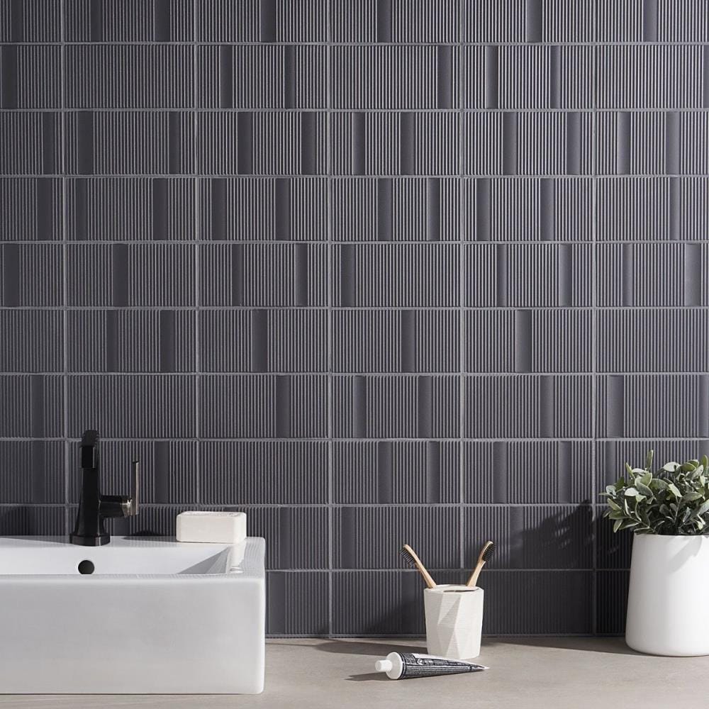 Flyer 8'' x 16'' Matte Gray Ceramic Wall Tile