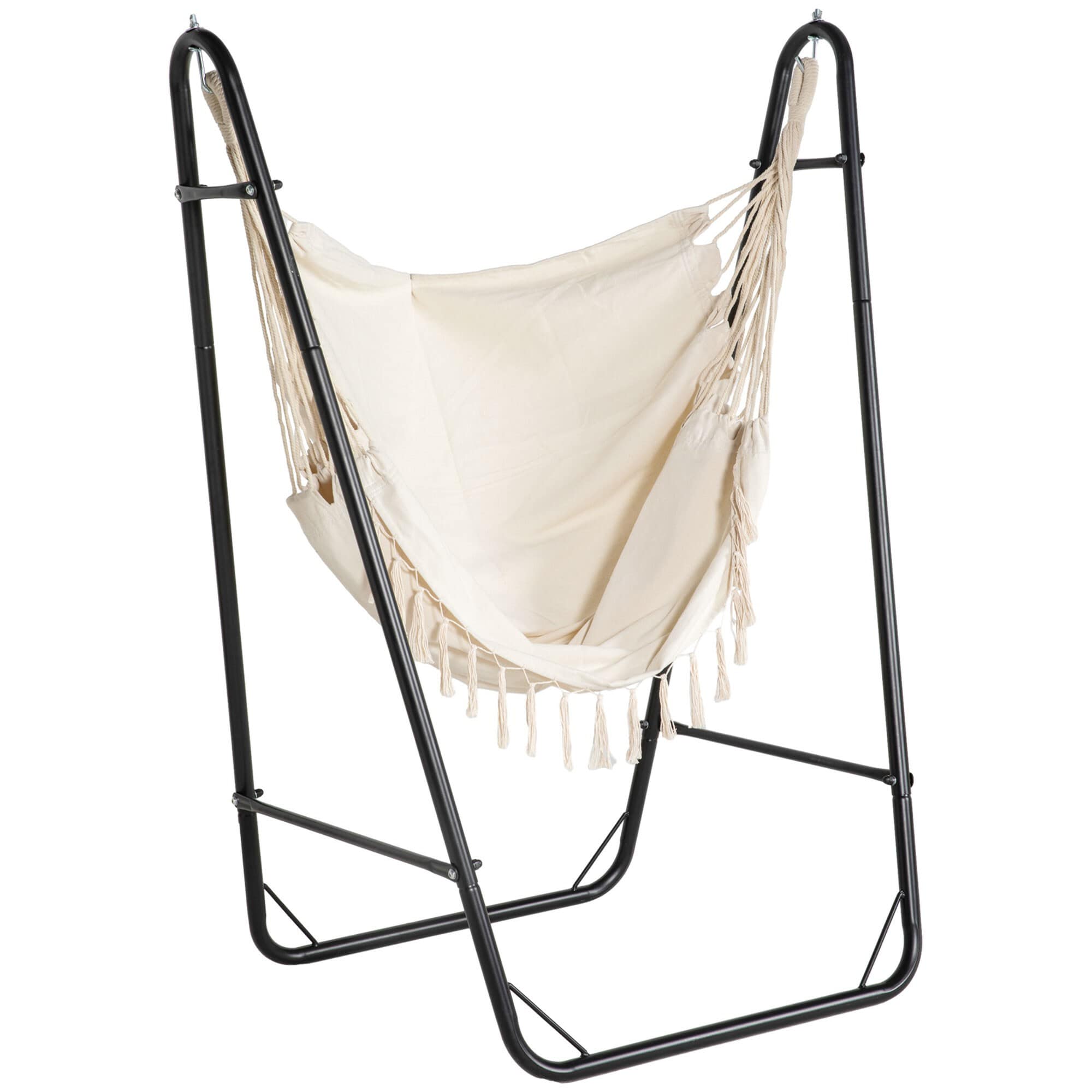 Miki Shinly AB-4053-271JJ Patio Hammock Chair Cream White Fabric Hammock chair with Stand