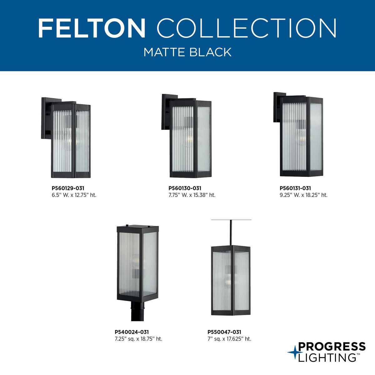 Matte Black Rippled Glass Outdoor Hanging Lantern