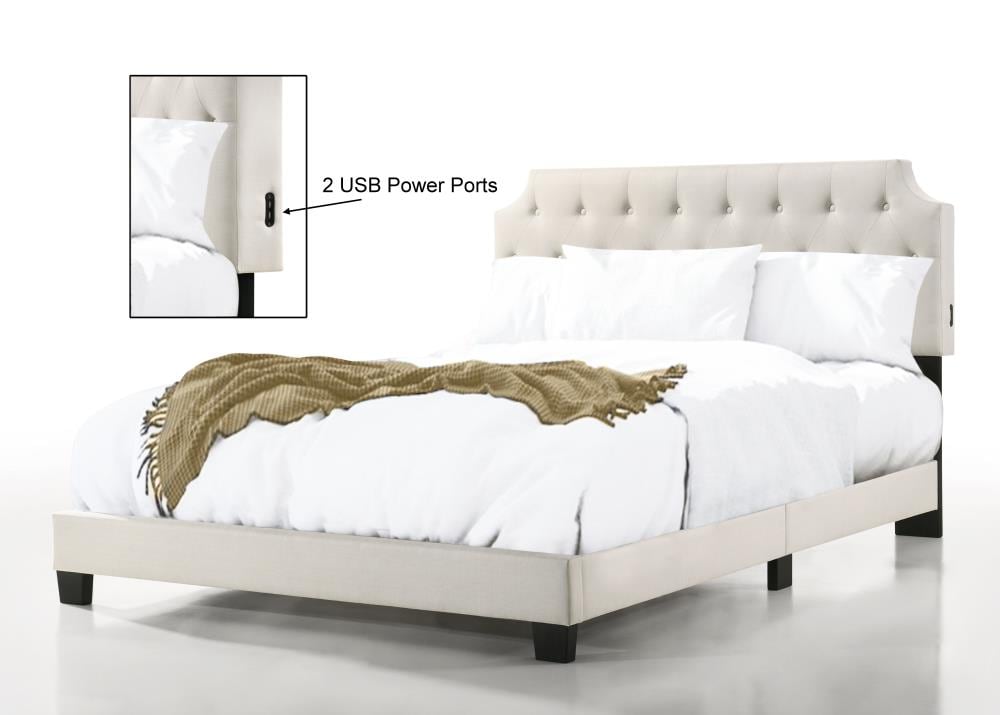 Belle Isle Furniture Regal Tufted Bed, Bed Frame With Usb Ports
