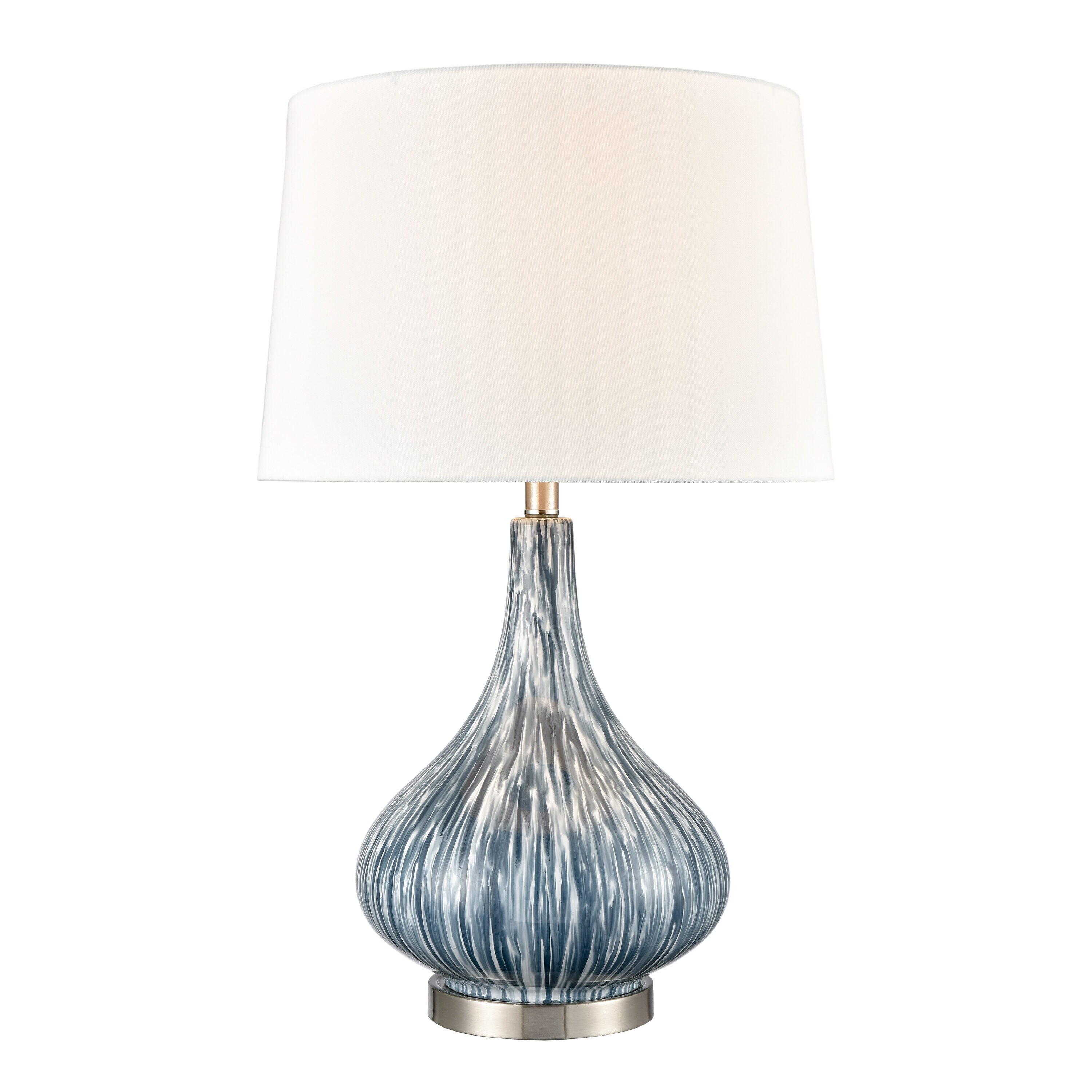 Salome 12-in Blue 3-way Table Lamp with Fabric Shade | - Westmore by ELK Lighting LW-202331433