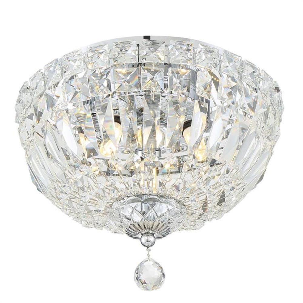 Crystorama ROS-A1003-CH-CL-MWP Rosyln 2-Light 10-in Polished Chrome Flush Mount Light