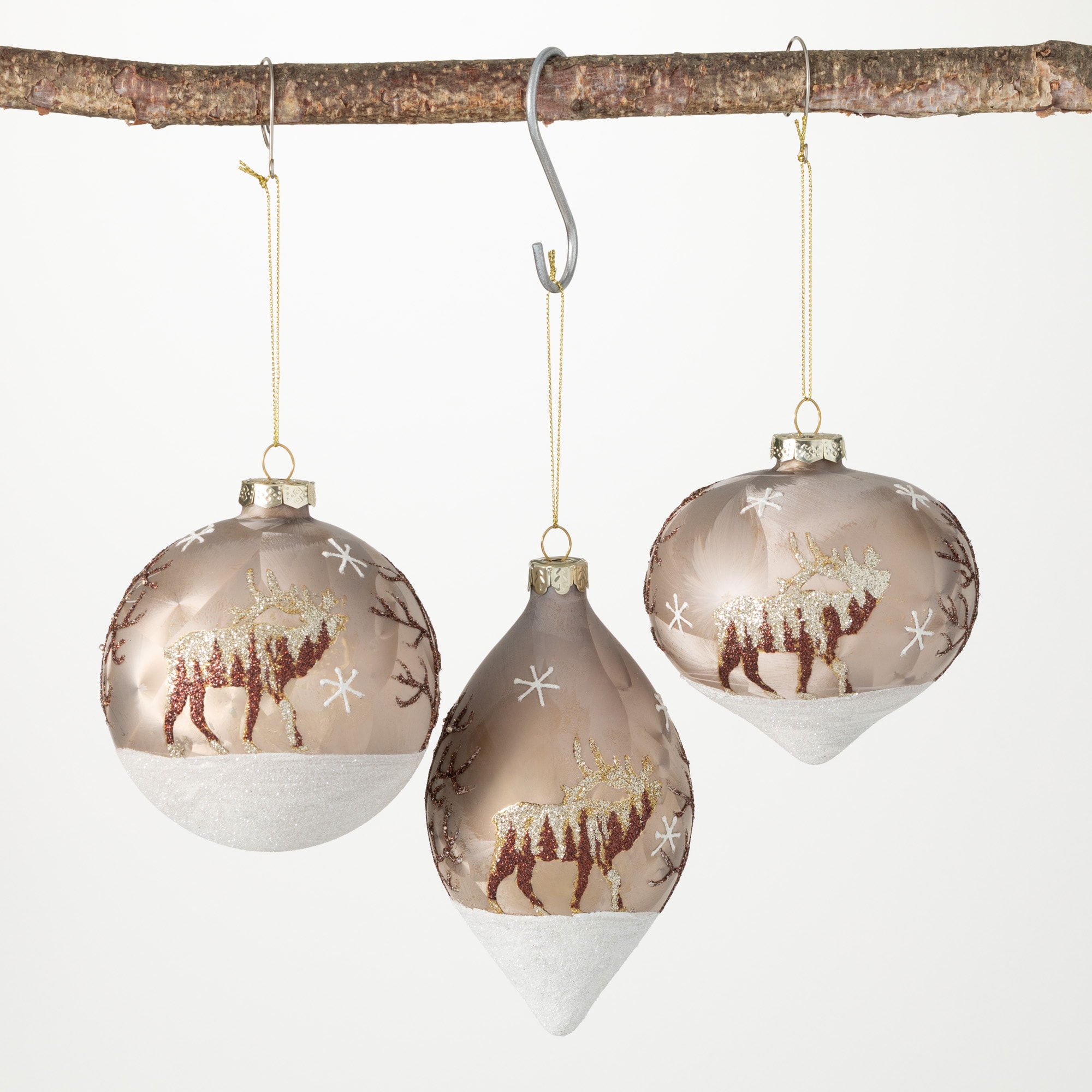 White Glass Christmas Ornaments at