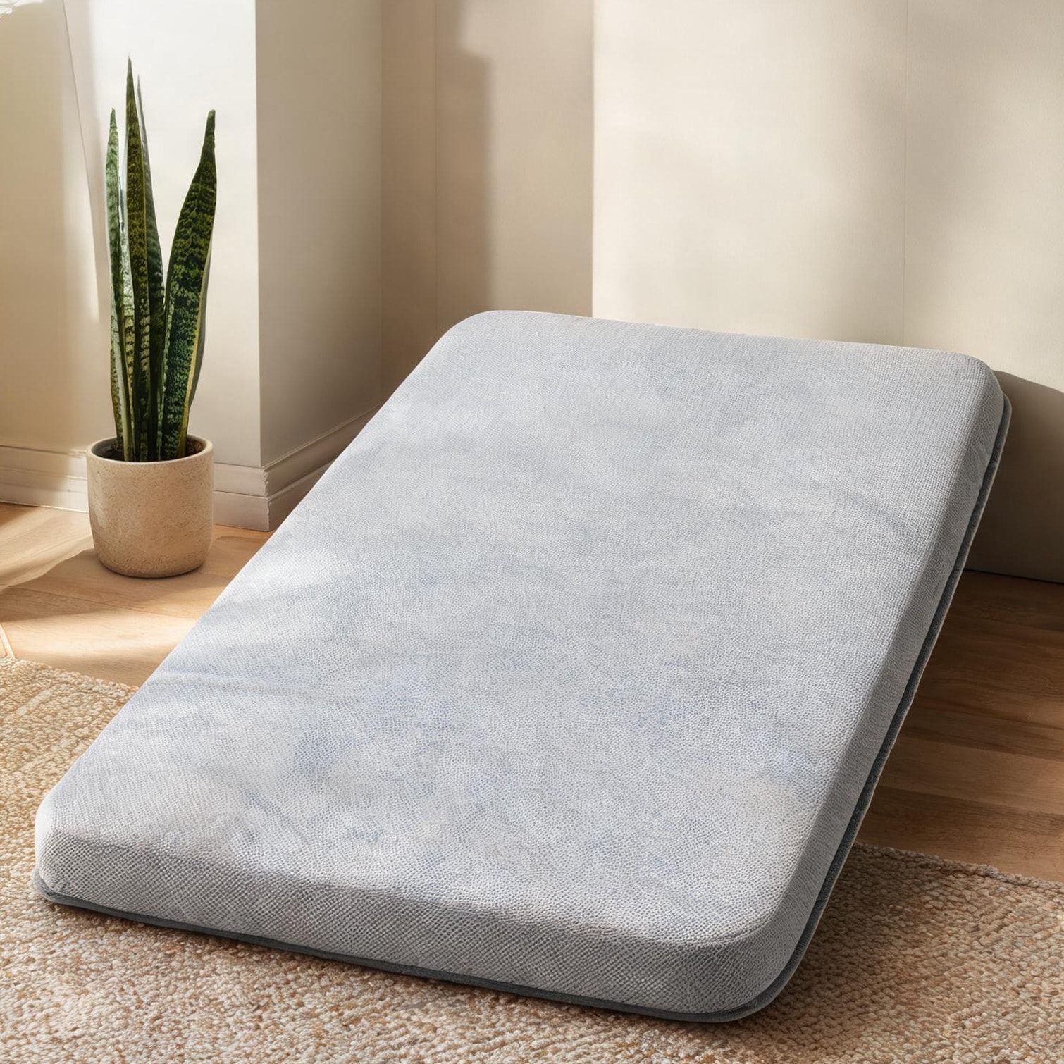 FlowLuxe - Portable Memory Foam Sleeping Pad with Water-Resistant Cover 75 x 38 x 4 Inches for Ca...