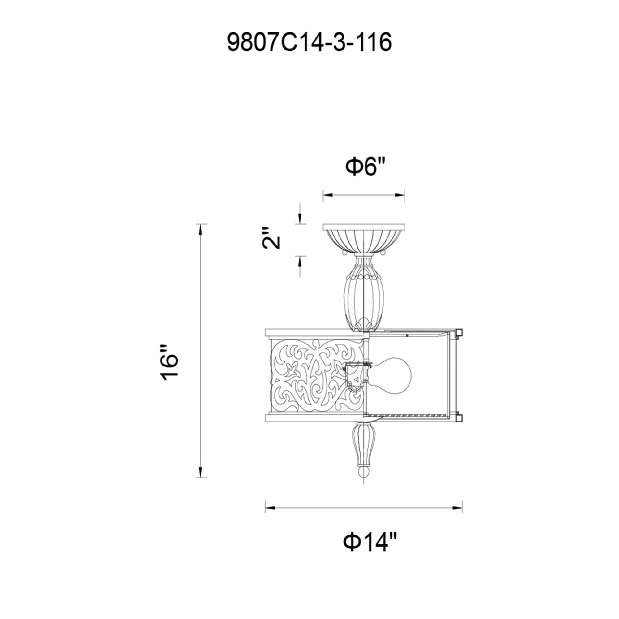 CWI Lighting 9807C14-3-116 flushmounts - View #8