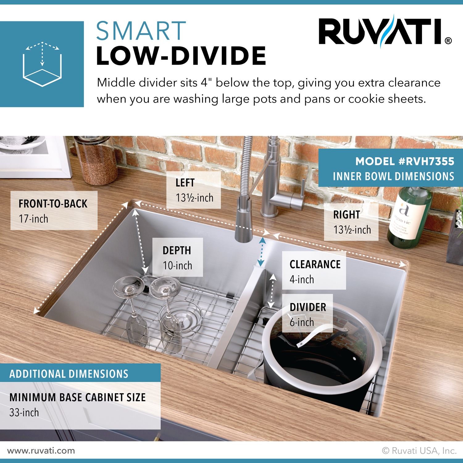 Ruvati RVH7355 Kitchen-Sinks - View #10
