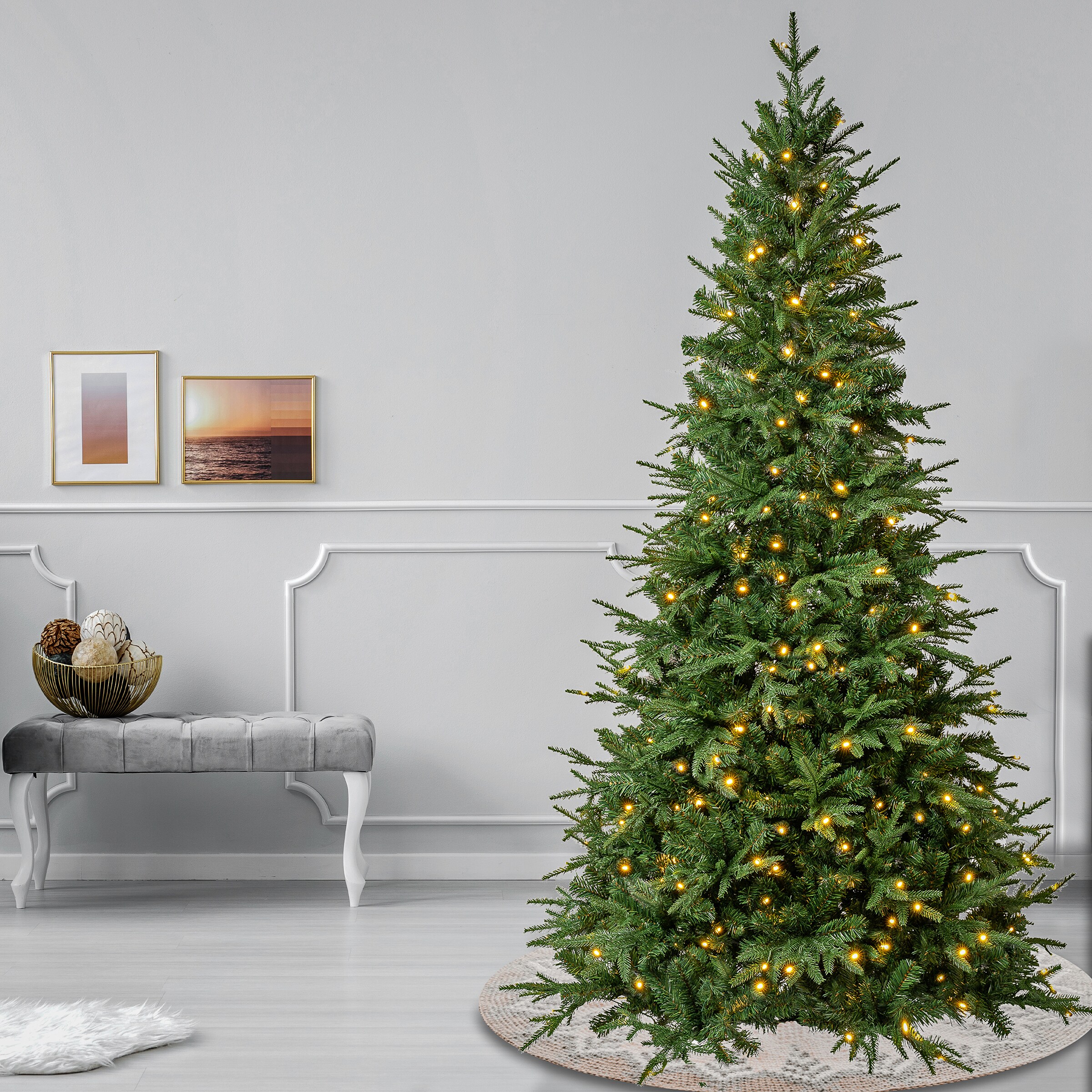 National Tree Company 7 5 Ft Dunhill Fir Pre Lit Slim Artificial