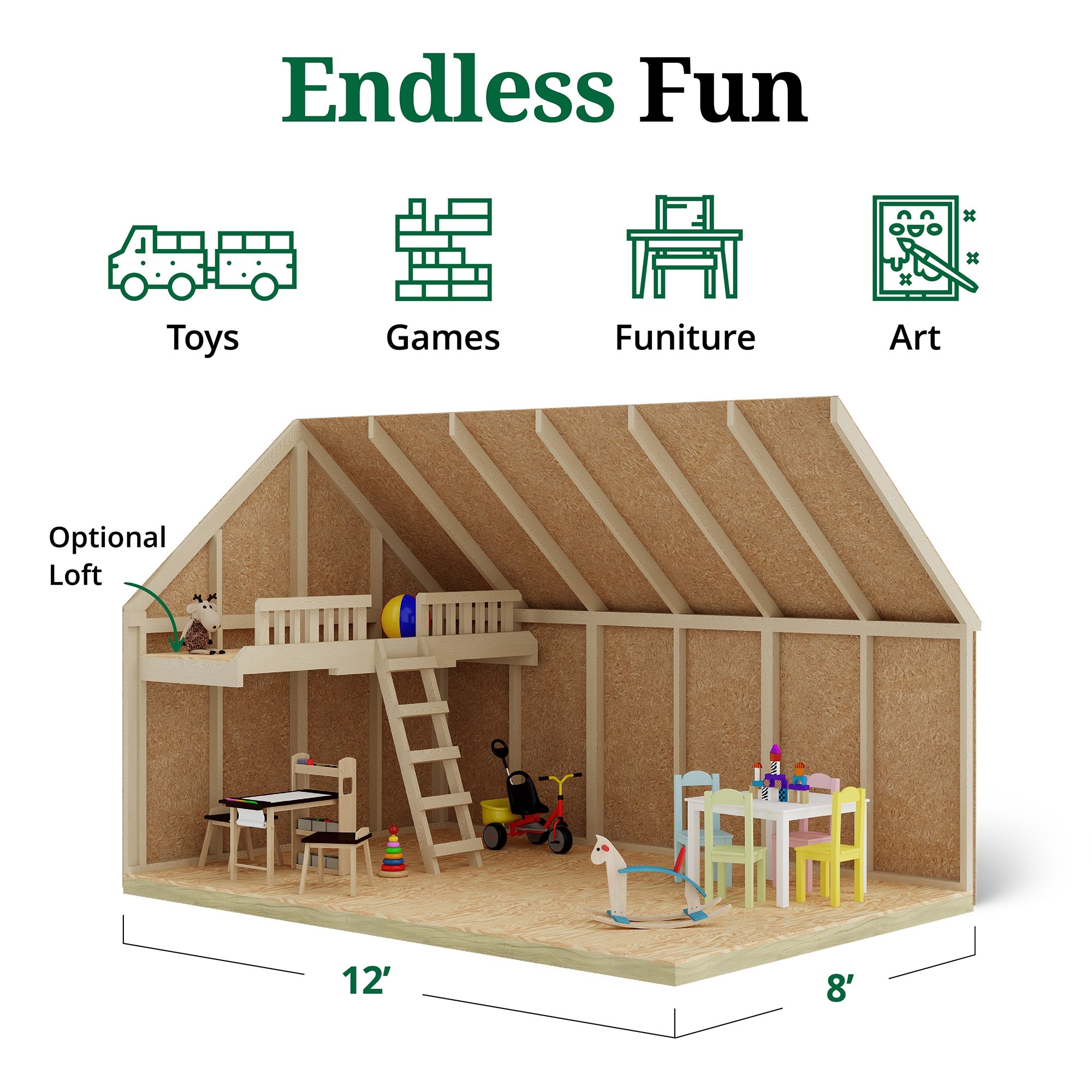 Little Cottage Co 11X12 PC-PNK-LFT playhouses - View #4