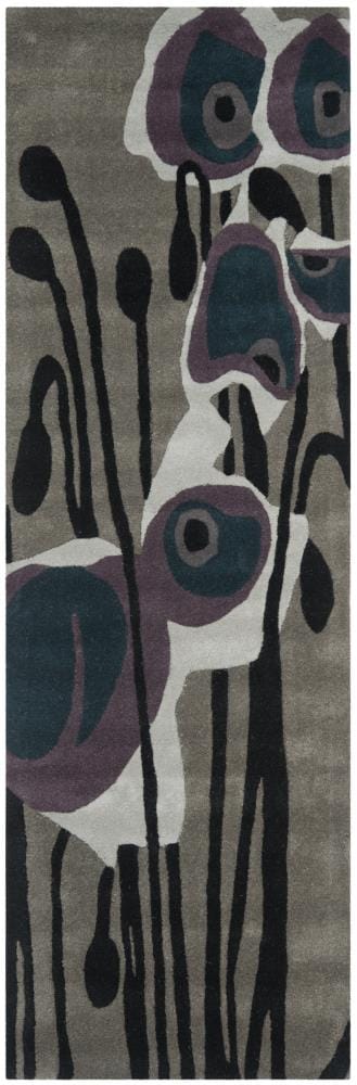 Safavieh SOH853A-28 Soho Lilie 2 x 8 (ft) Tufted Wool Gray/Blue Rectangular Indoor Abstract Runner rug