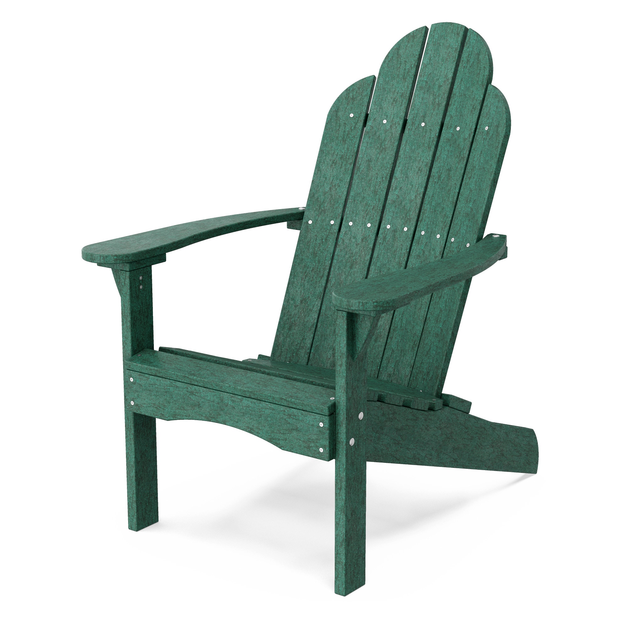Wildridge LCC-214-TG Classic Turf Green HDPE Frame Stationary Adirondack Chair with Slat Seat