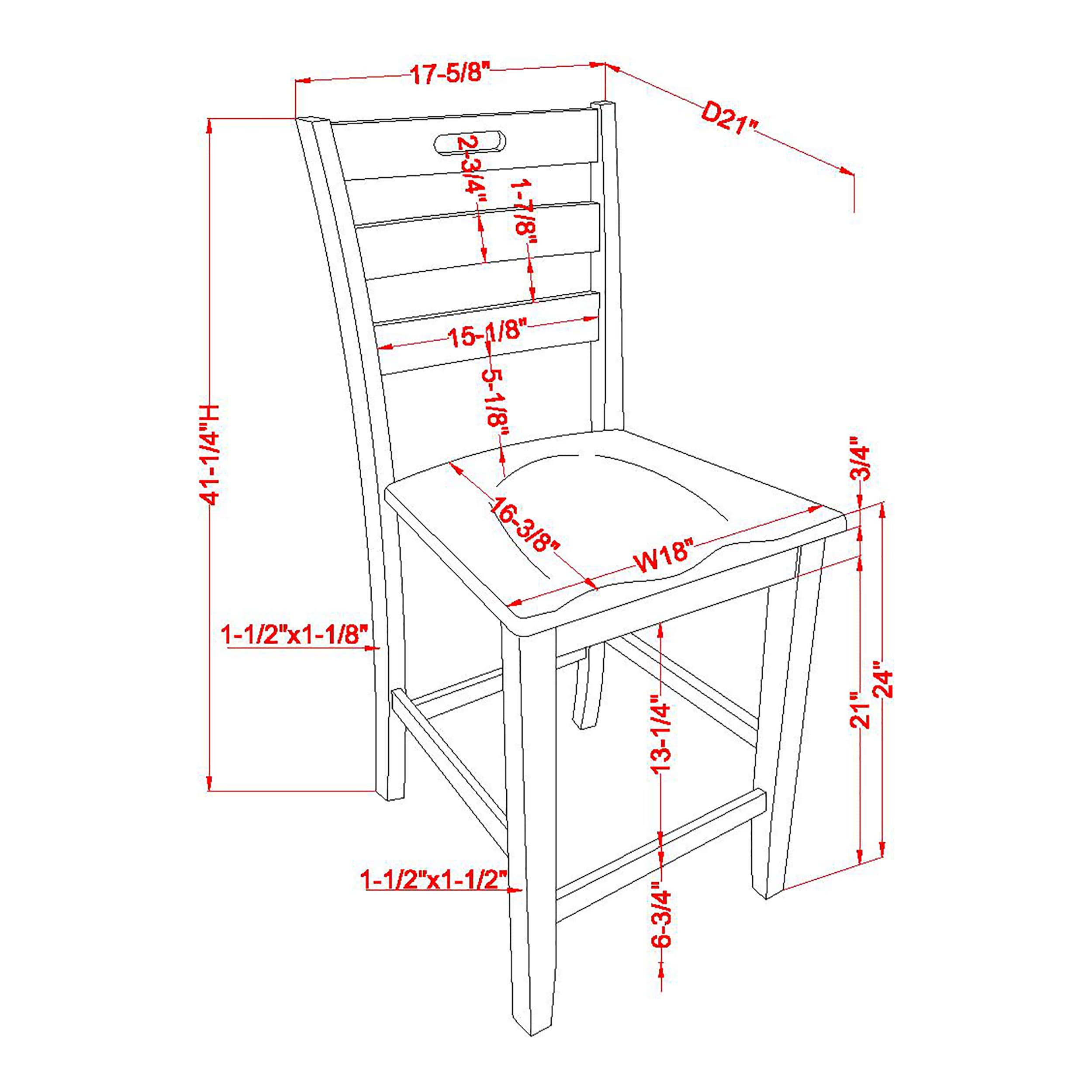 Furniture of America IDF-3125WH-PC Dining-Chairs - View #3