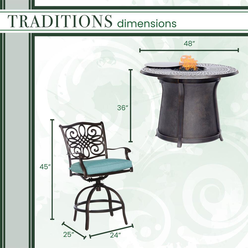 Hanover TRAD5PCFPRD-BR-B Patio-Dining-Sets - View #3