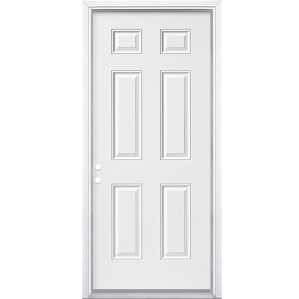 Belleville Smooth Fiberglass 2 Panel Hollister Door 3/4 Oval with Pana —  Lux Doors
