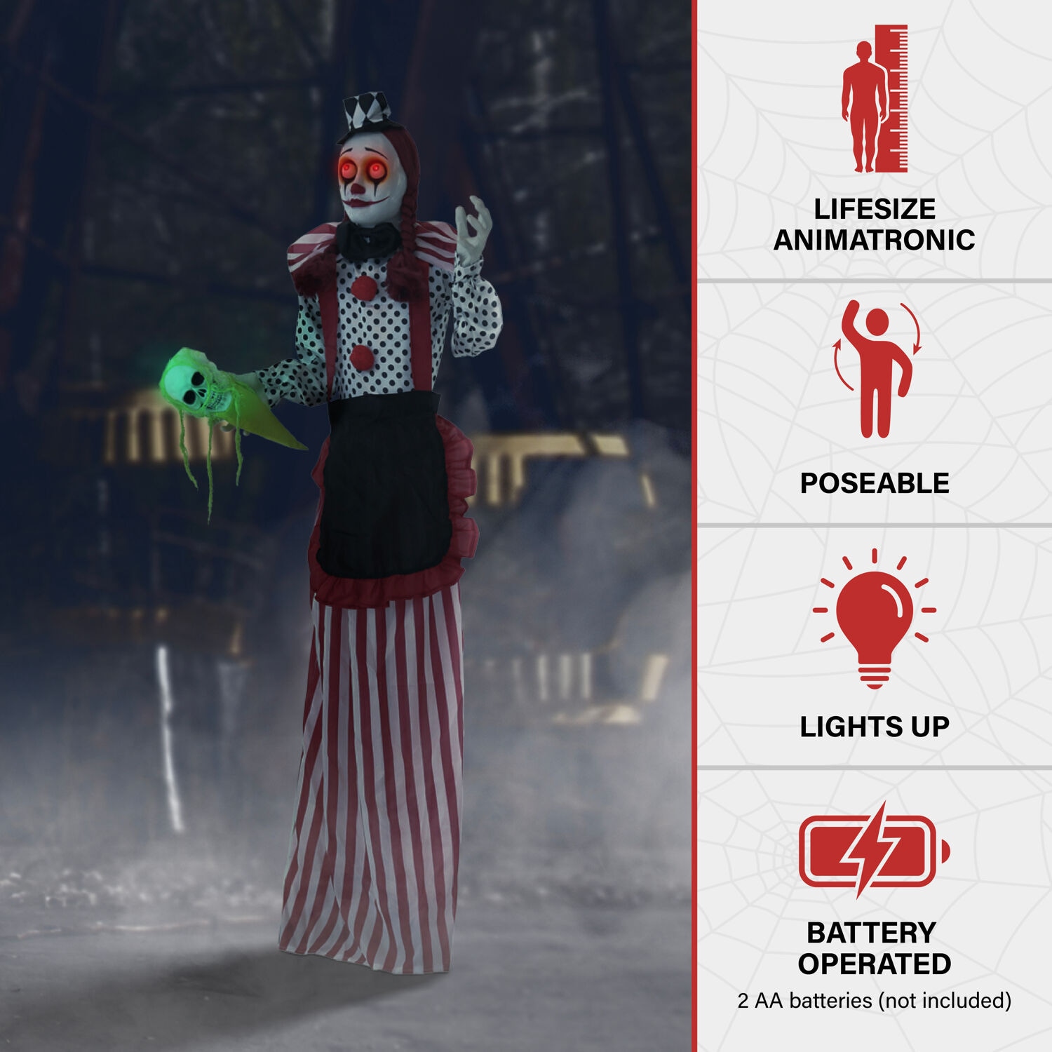 Haunted Hill Farm HHCLOWN-18FLS Halloween-Animatronics - View #2