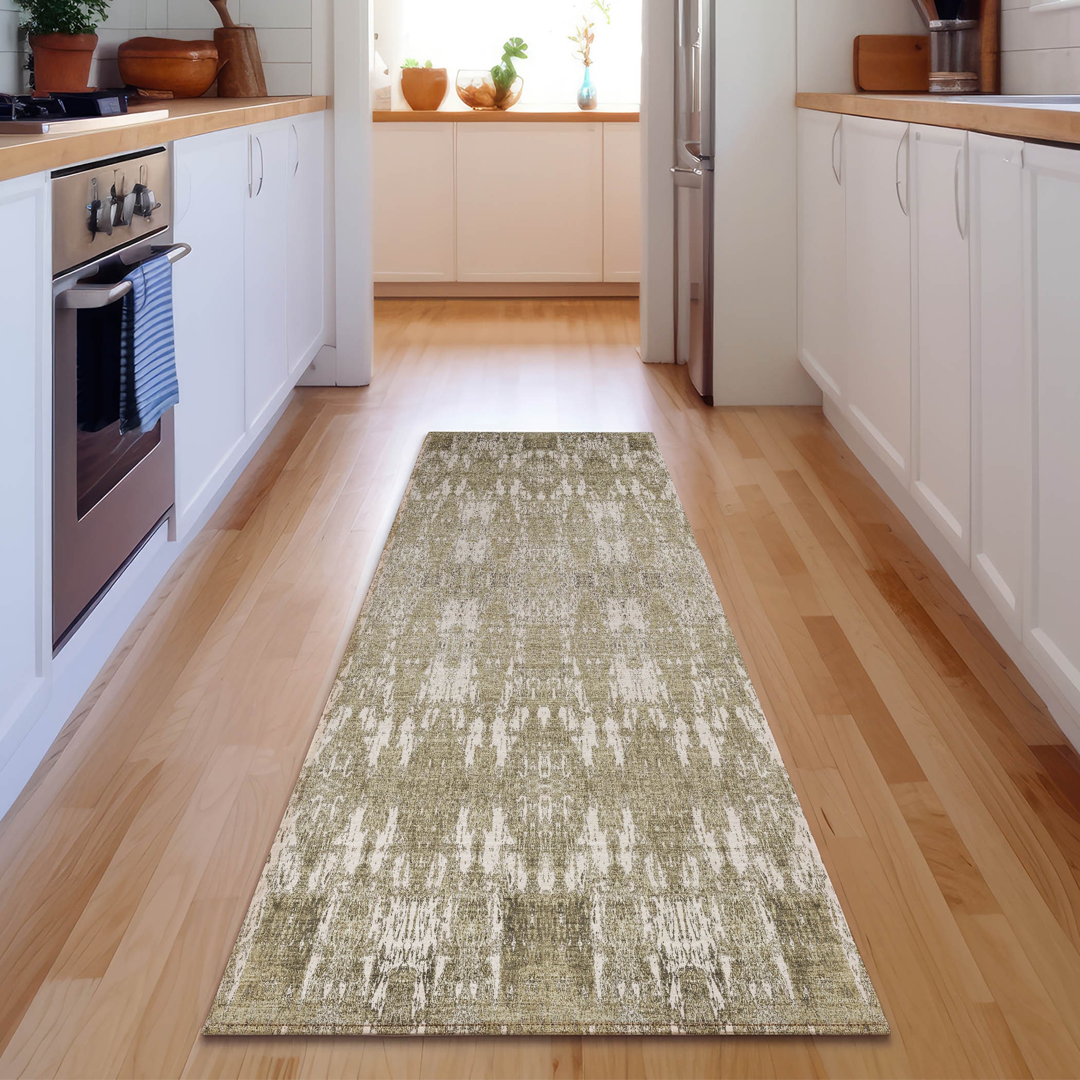 Addison Rugs AMF580BG2X8 Mayfield AMF580BG 2 x 7 (ft) Loomed Polyester Beige Rectangular Indoor Geometric Machine washable Area rug