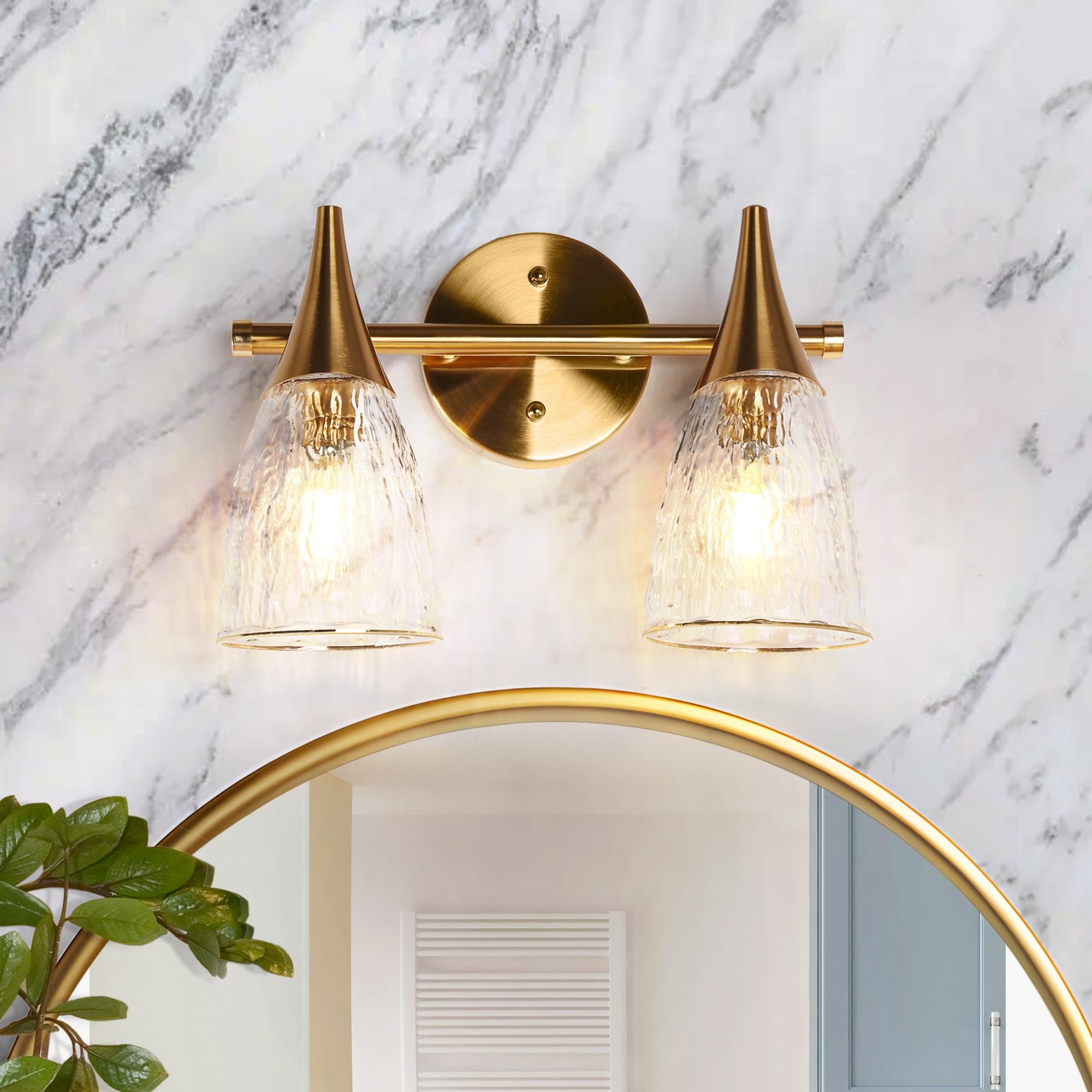 LNC LV7FAJF43W2X9C Ruthebic 13-in 2 -Light Polished Gold Modern/contemporary Vanity light