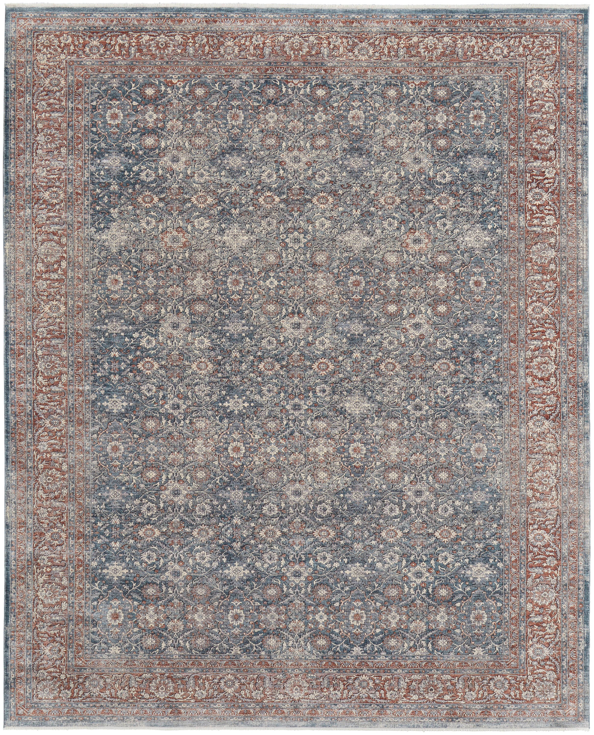 Room Envy MRQR39GTBLURSTH07 10 x 13 (ft) Loomed Polyester Blue/Red Rectangular Indoor Area rug