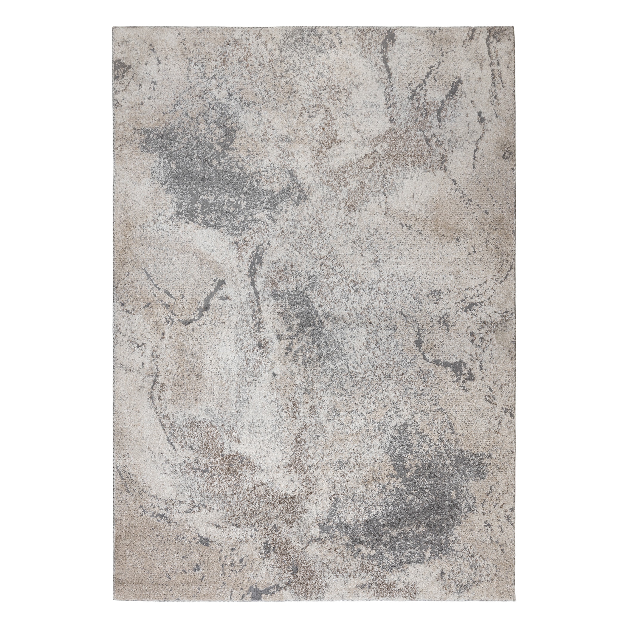 Elysian Cream Abstract Synthetic 8' x 10' Area Rug