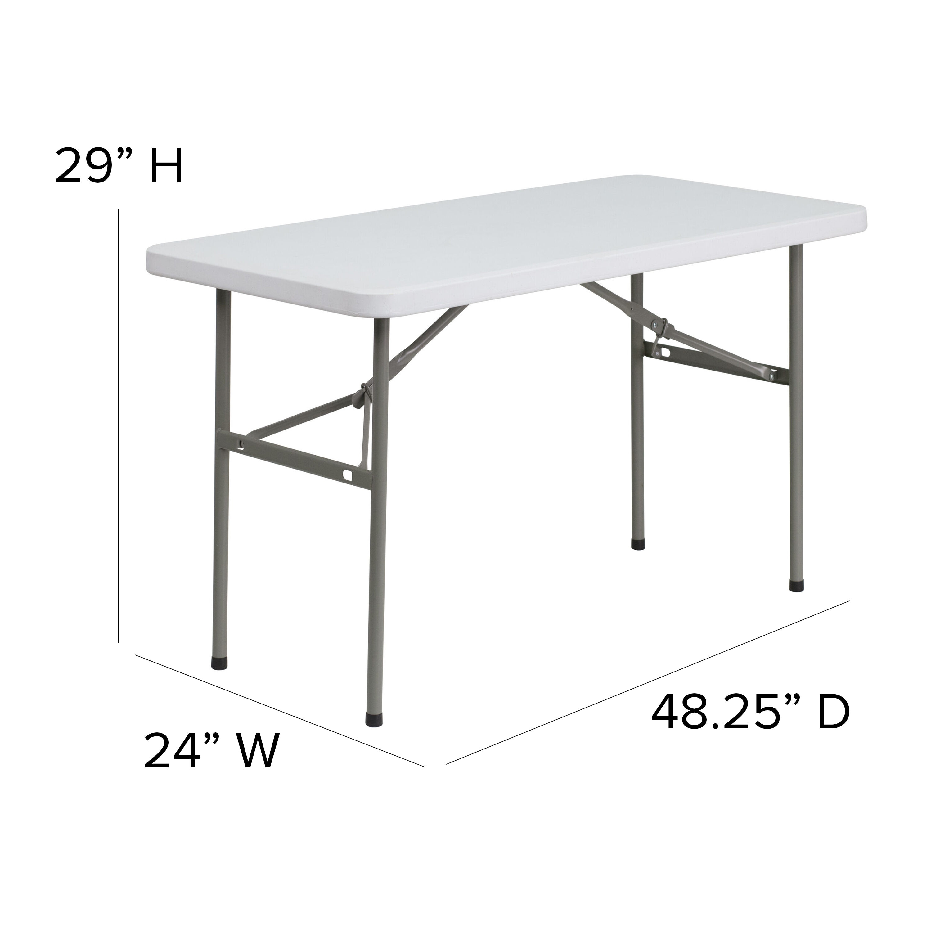 Granite White 4-Foot Rectangular Plastic Folding Table