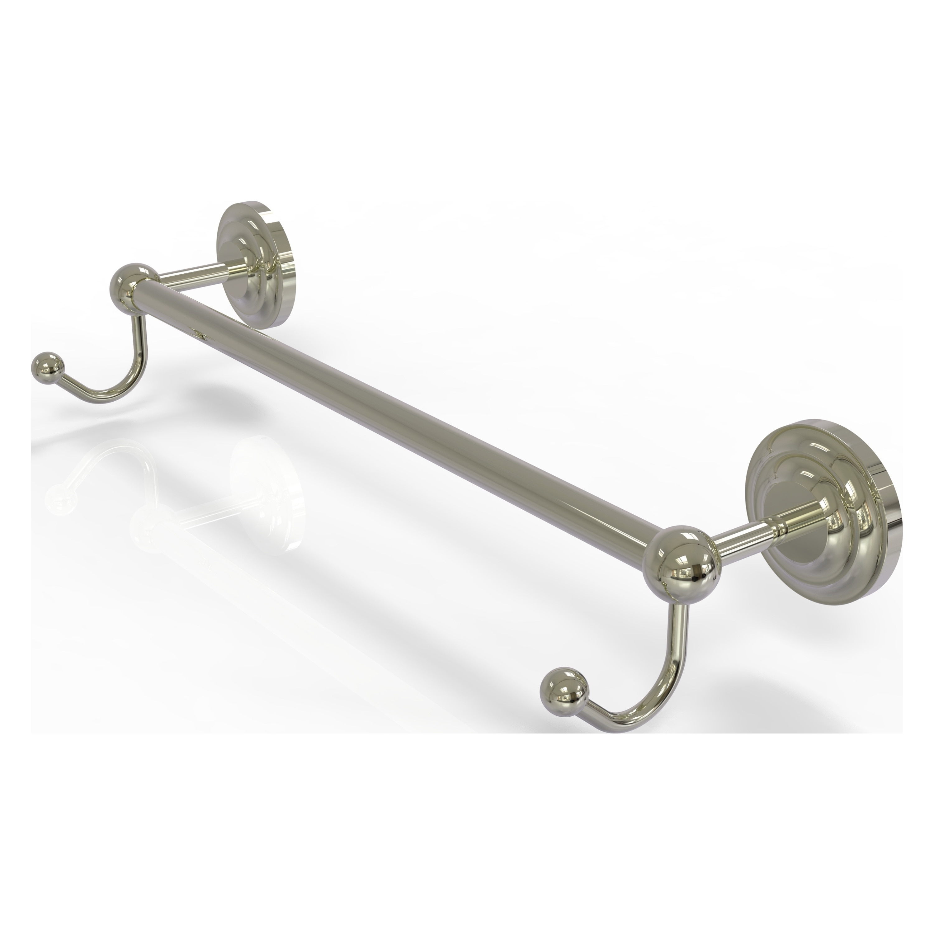 Allied Brass PQN-41-18-HK-PNI Prestige Que New 18-in Polished Nickel Wall mount Single Towel Bar