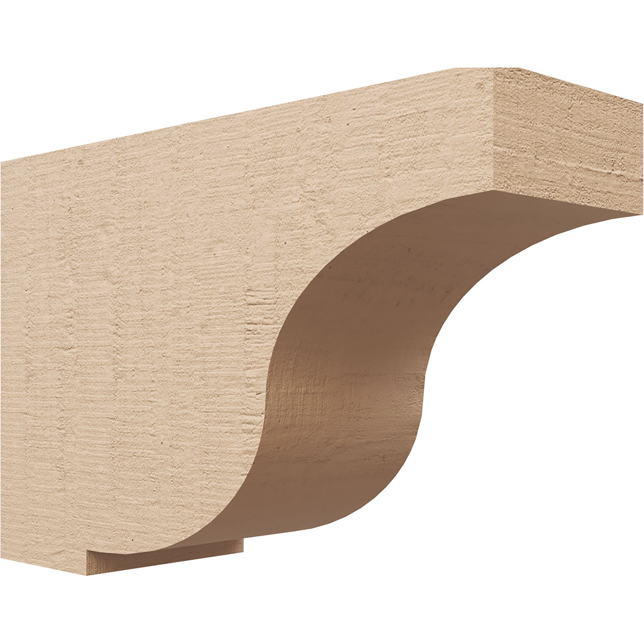 Ekena Millwork CORU05X15X10VANRCPR 5W x 15D x 10H Series 3 Classic Van Buren Rough Cedar Woodgrain TimberThane Corbel, Primed Tan