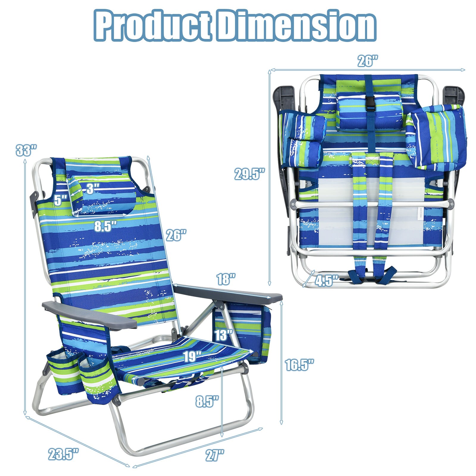 LIVIZA TDJ10019BL-4 Beach-Camping-Chairs - View #3