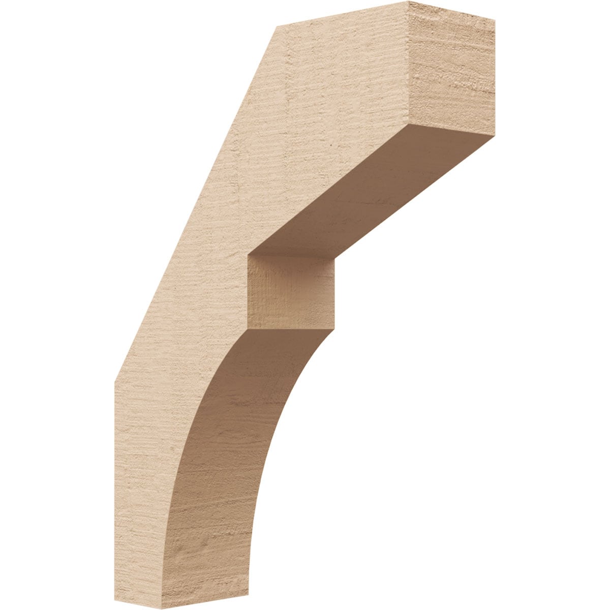 Ekena Millwork BRCUR03X10X14MONRCPR 3-in x 14-in x 10-in Primed Urethane Monterey Rough Cedar TimberThane Knee Brace