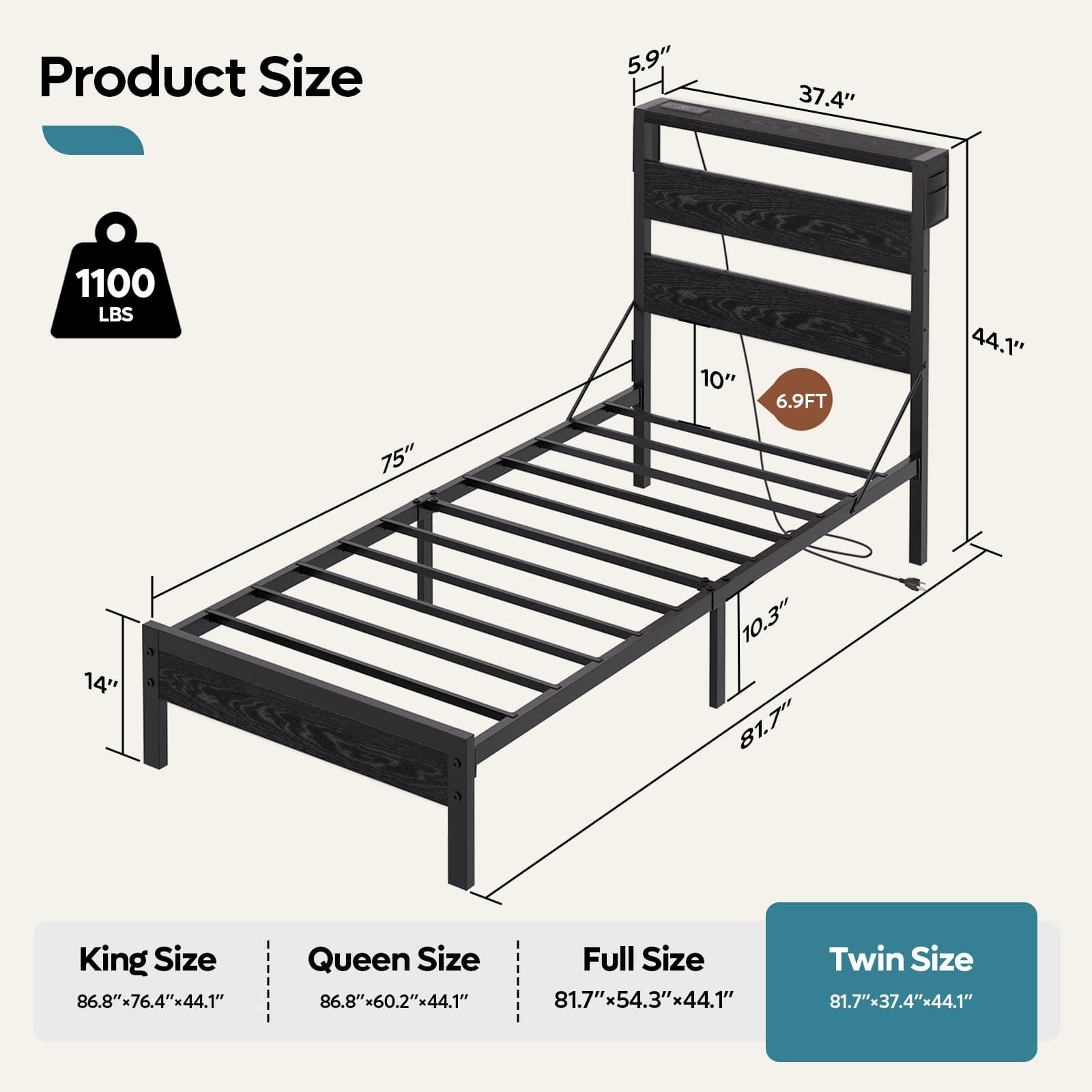 Bestier LOW-B700909SUS-BLKG beds - View #5