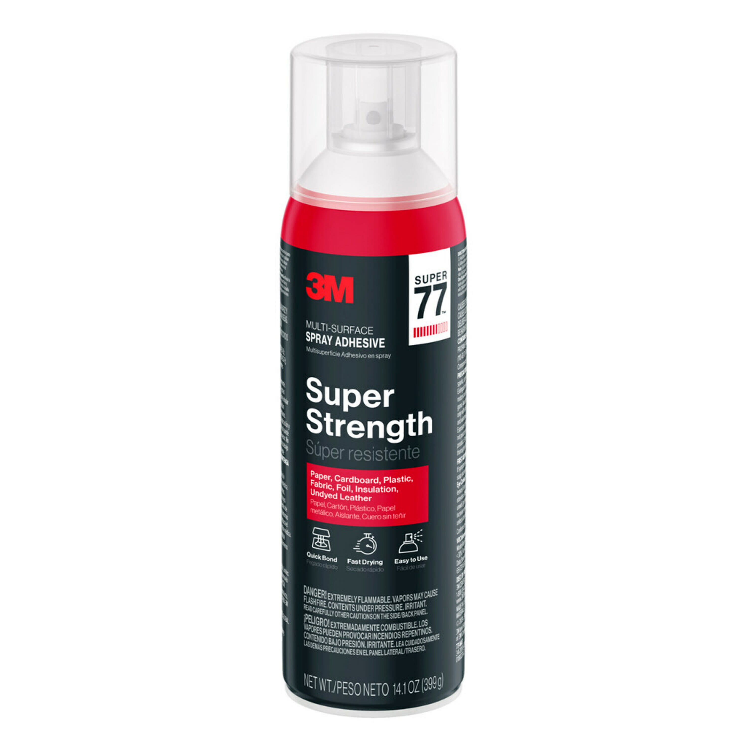 3M 77-NAT Super 77 Multi-Surface Spray Adhesive 14.1 -fl oz Liquid Bonding Quick Dry , Multipurpose Adhesive