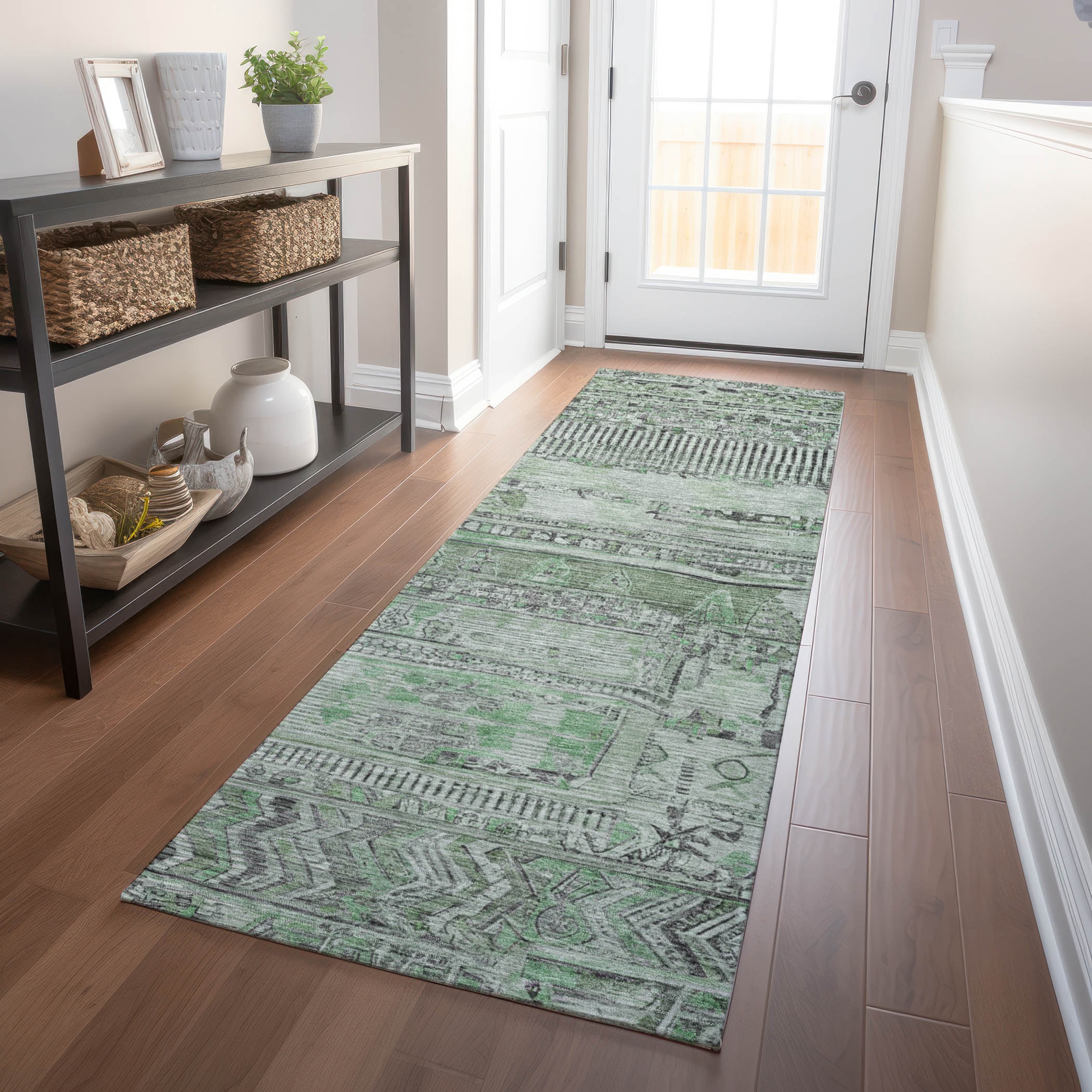 Addison Rugs ACN1835SA2X8 Chantille ACN1835SA 2 x 7 (ft) Loomed Polyester Sage Rectangular Indoor/Outdoor Machine washable Area rug
