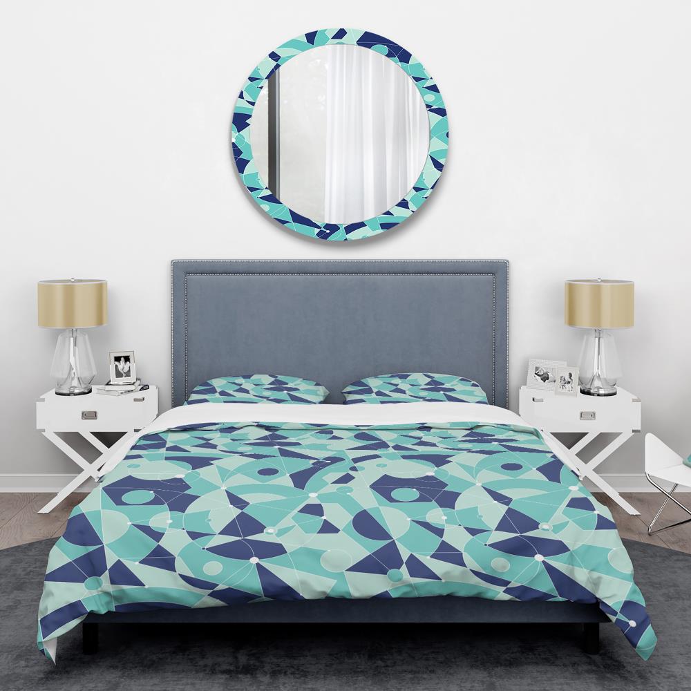 Designart BED24145-Q 3 -Piece Blue Queen Duvet cover Set