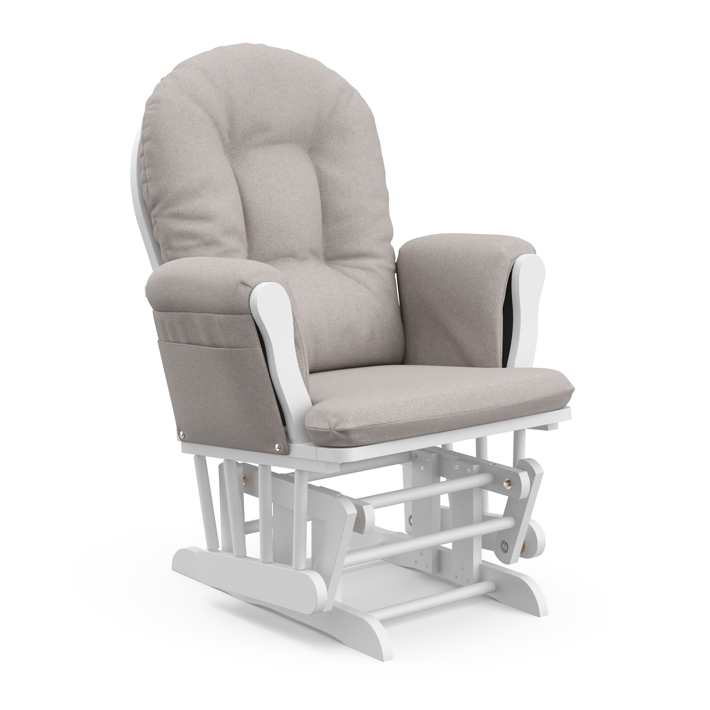 White and Taupe Swirl Glider with Ottoman Set