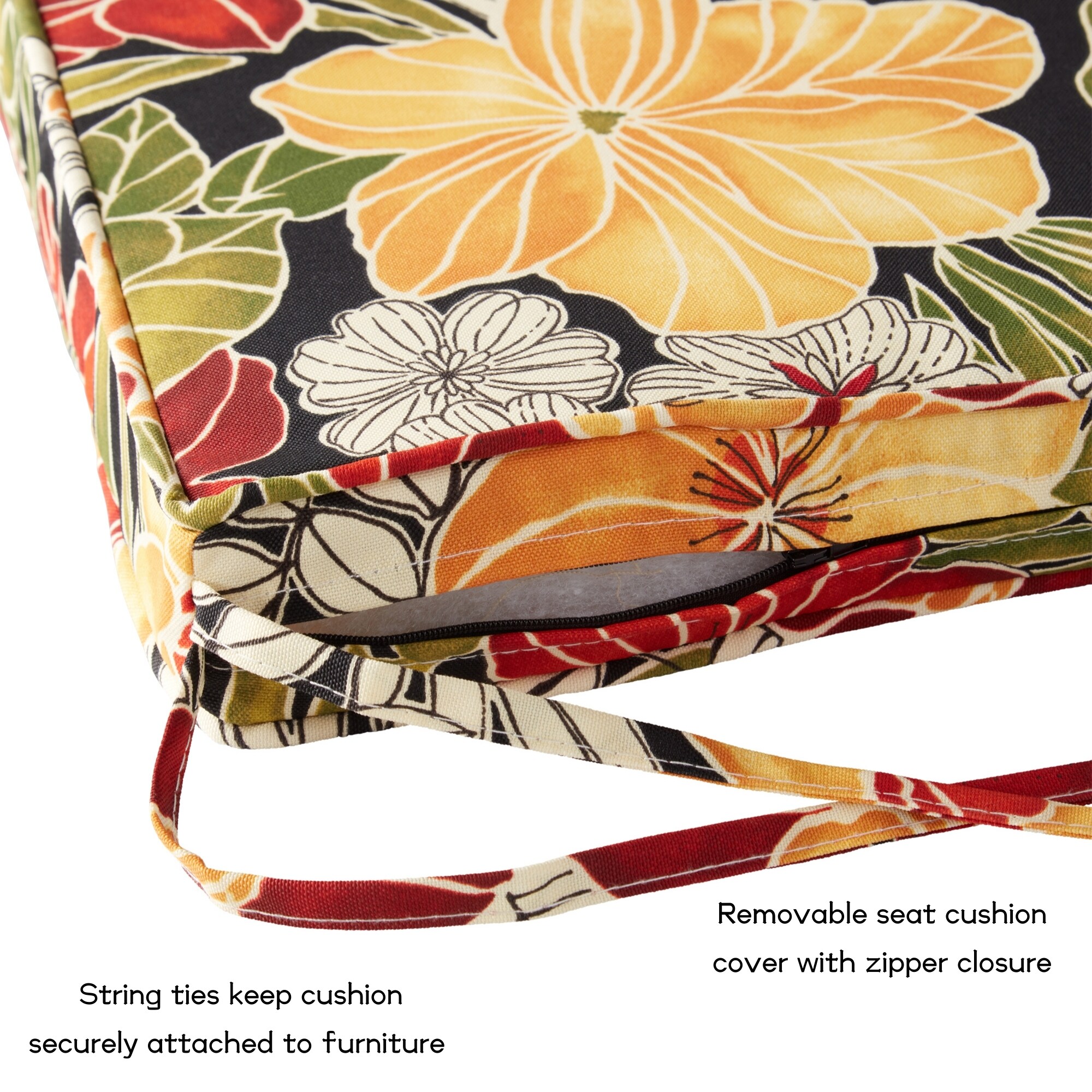 Greendale Home Fashions OP2100S4-ALOHA-BLACK Patio-Furniture-Cushions - View #4