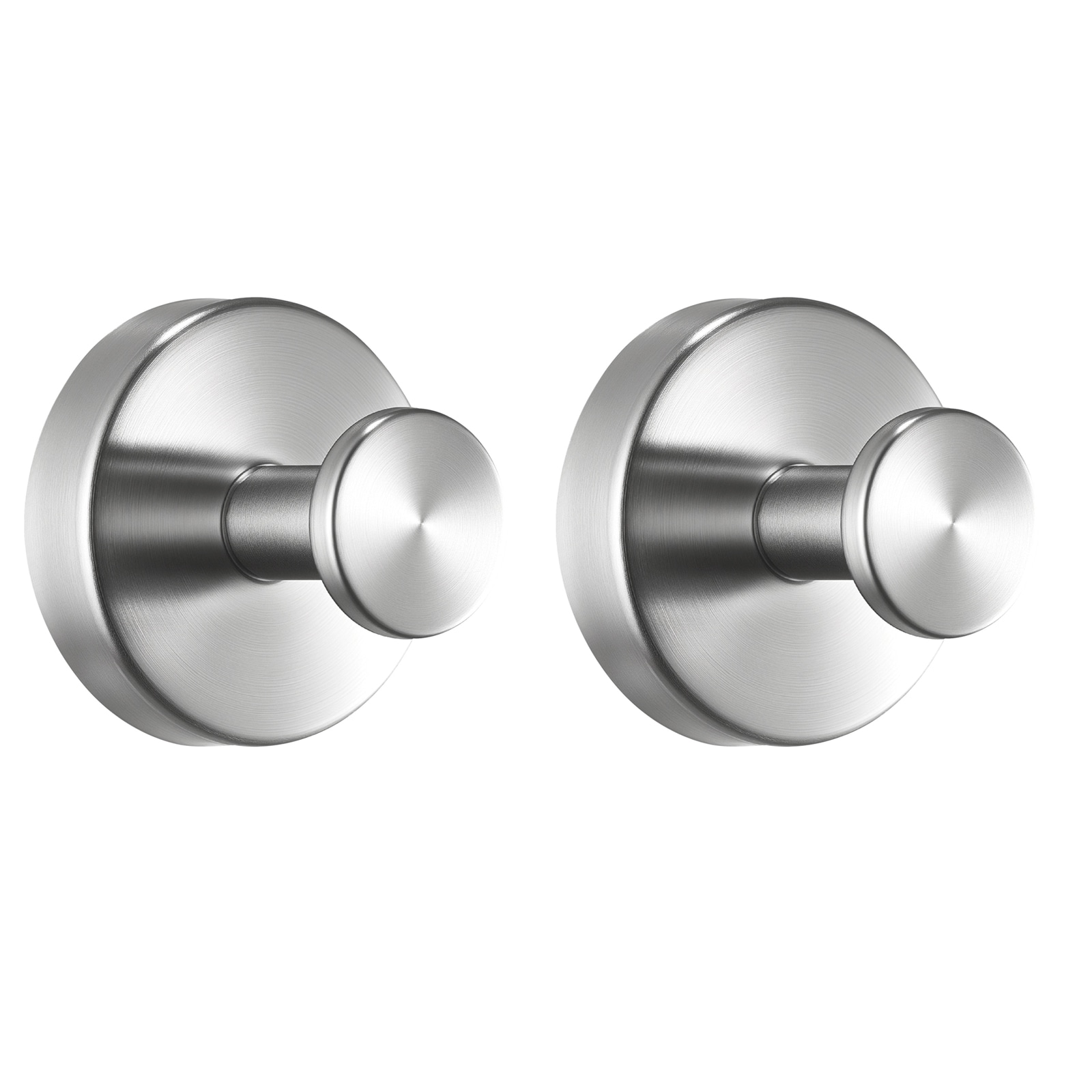 Mecale 2-Pack Stainless Steel Suction Cup Towel Hooks for Shower and Bathroom Wall - No Drill Mount